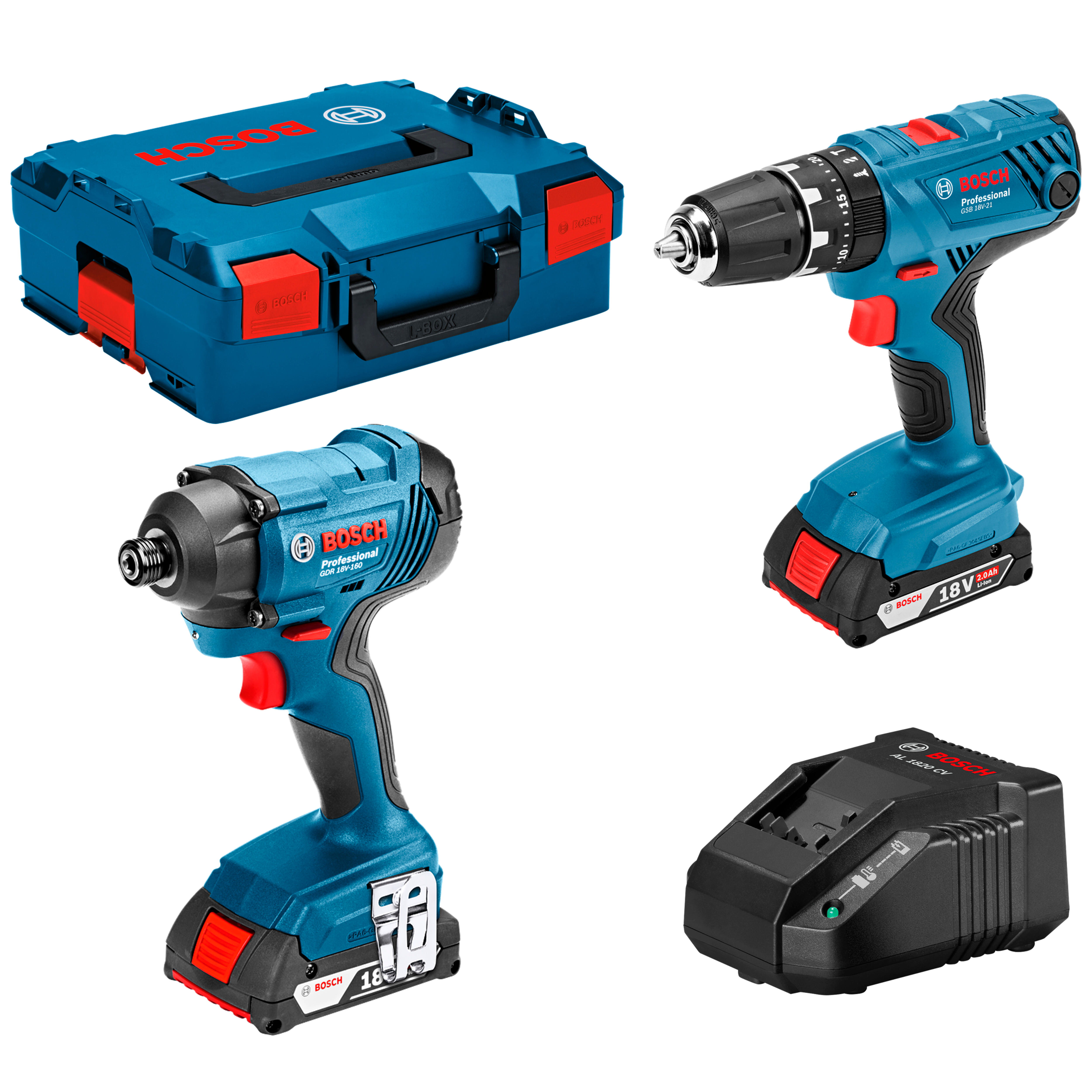 PACK TALADRO GSB 18V-21 + ATORNILLADOR DE IMPACTO GDR 18V-160 BOSCH - 8