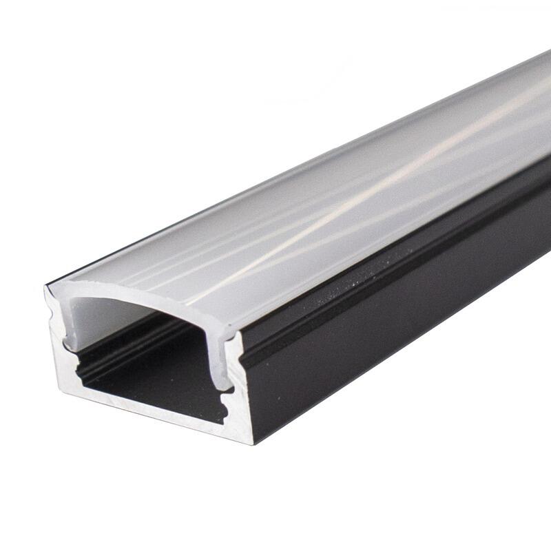 PERFIL TIRA LED DE SUPERFICIE ALUMINIO NEGRO 17X8MM 2M  - 3