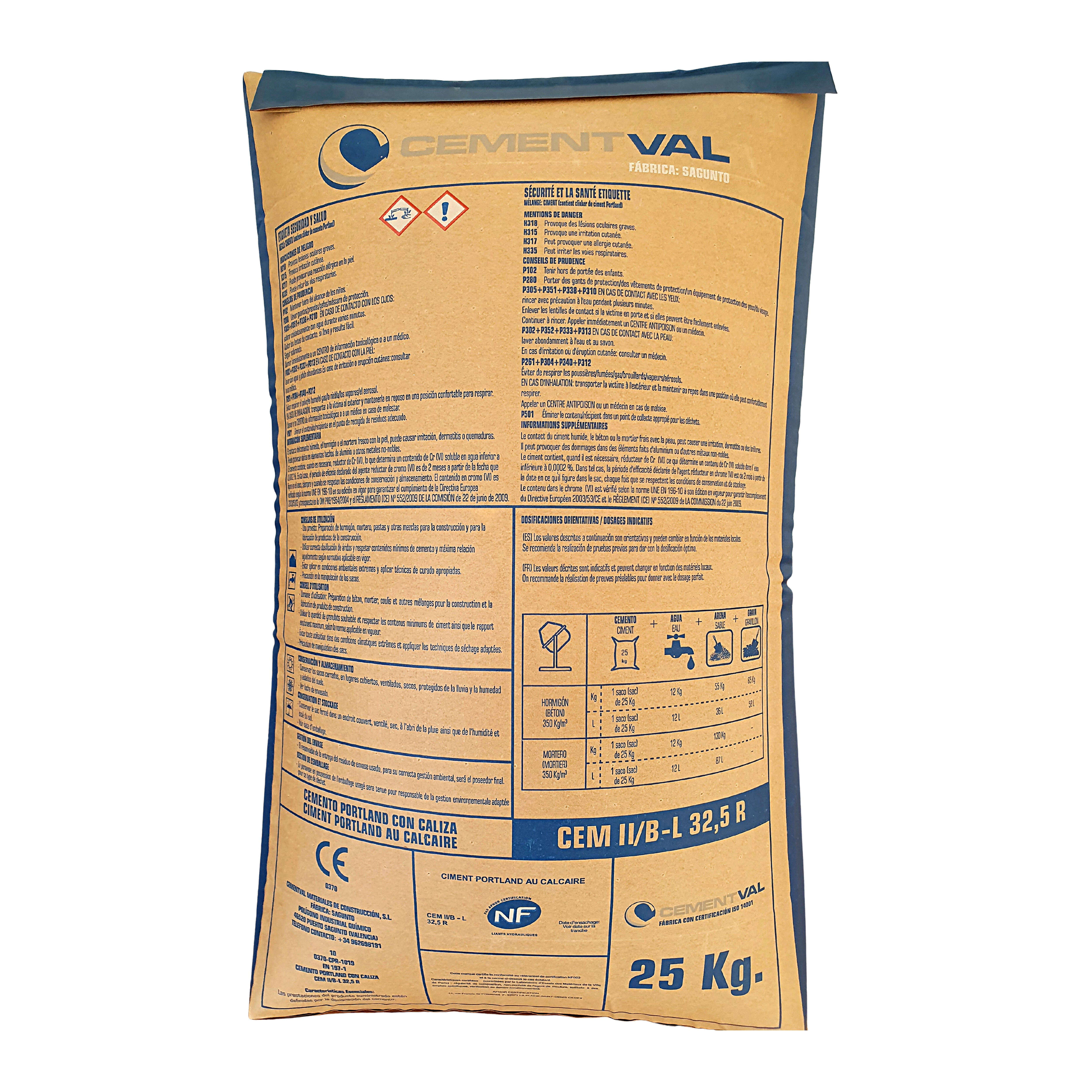 CEMENTO GRIS CEMENTVAL 32,5R 25 KG - 2