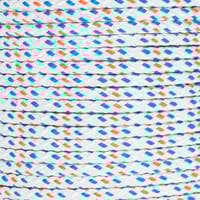 CUERDA POLIESTER TRENZADA CON ALMA 8MM. 1M BLANCO CON PINTAS AZULES ROMBULL - 2