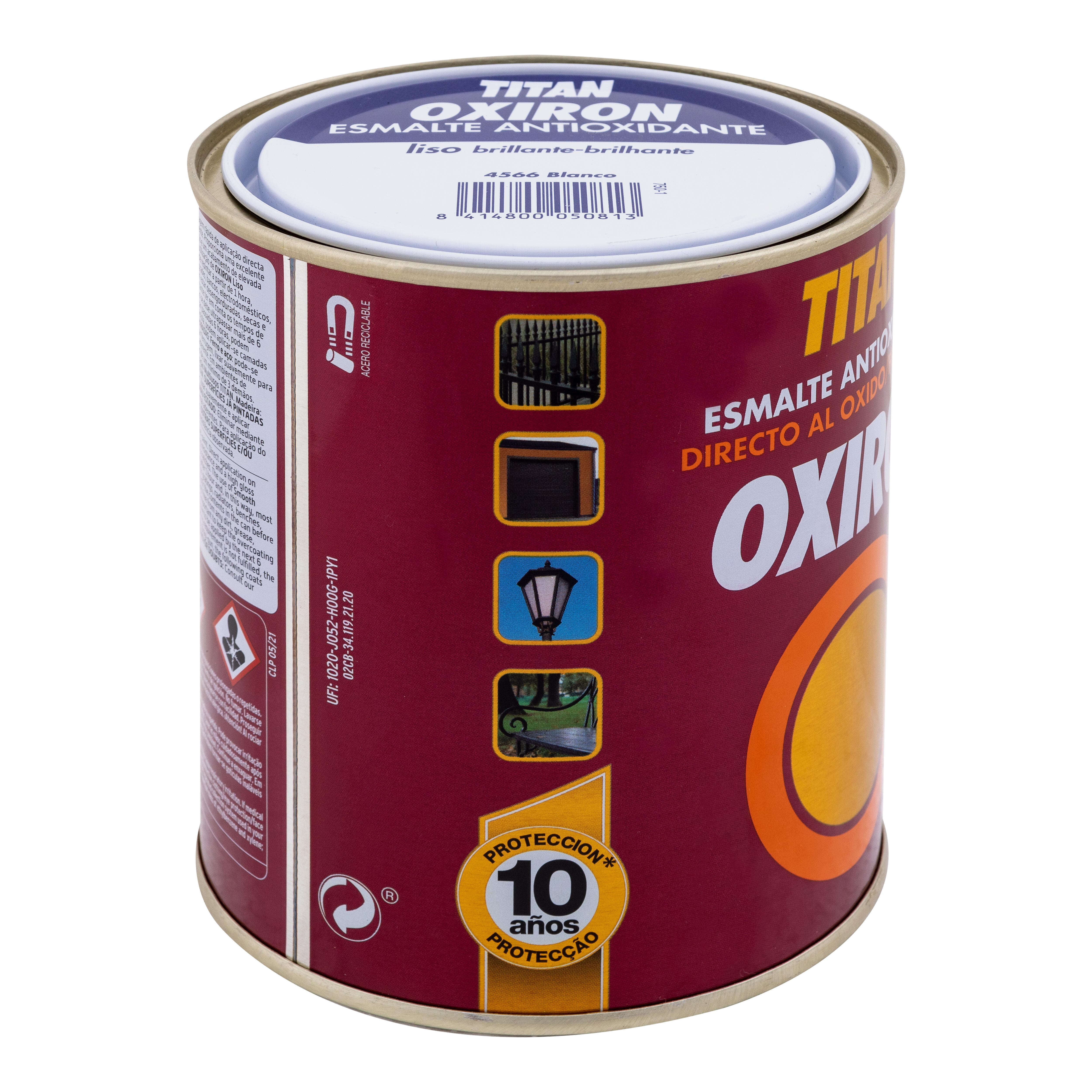 ESMALTE SINTÉTICO  ANTIOXIDANTE BRILLANTE  OXIRON LISO 750ML BLANCO - 3