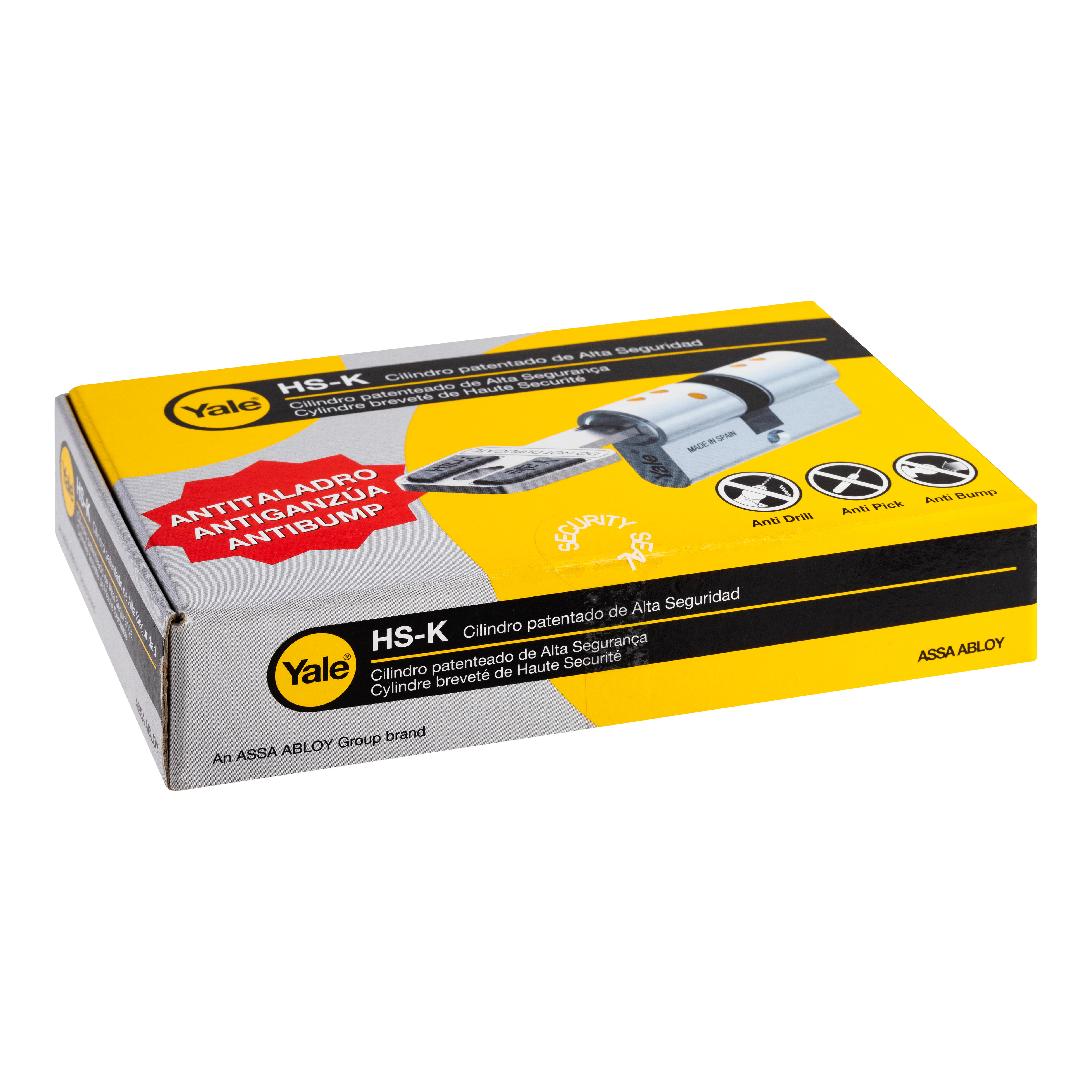 CILINDRO ALTA SEGURIDAD ANTIROTURA Y ANTIBUMPING 30 X 40  MM.  NIQUEL HSK YALE - 4