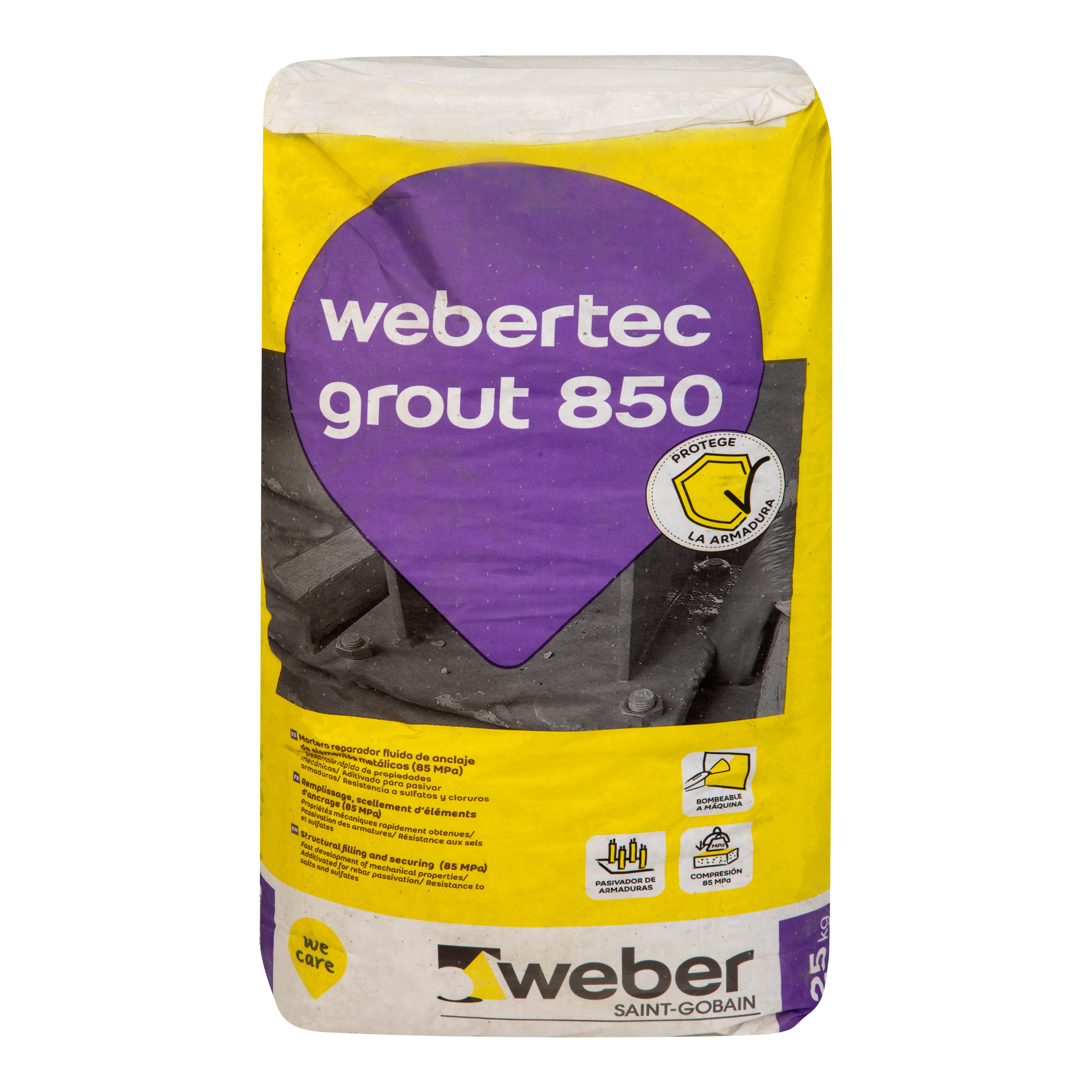 MORTERO FLUIDO DE ALTAS PRESTACIONES MECÃNICAS WEBERTEC GROUT 850 25 KG - 2
