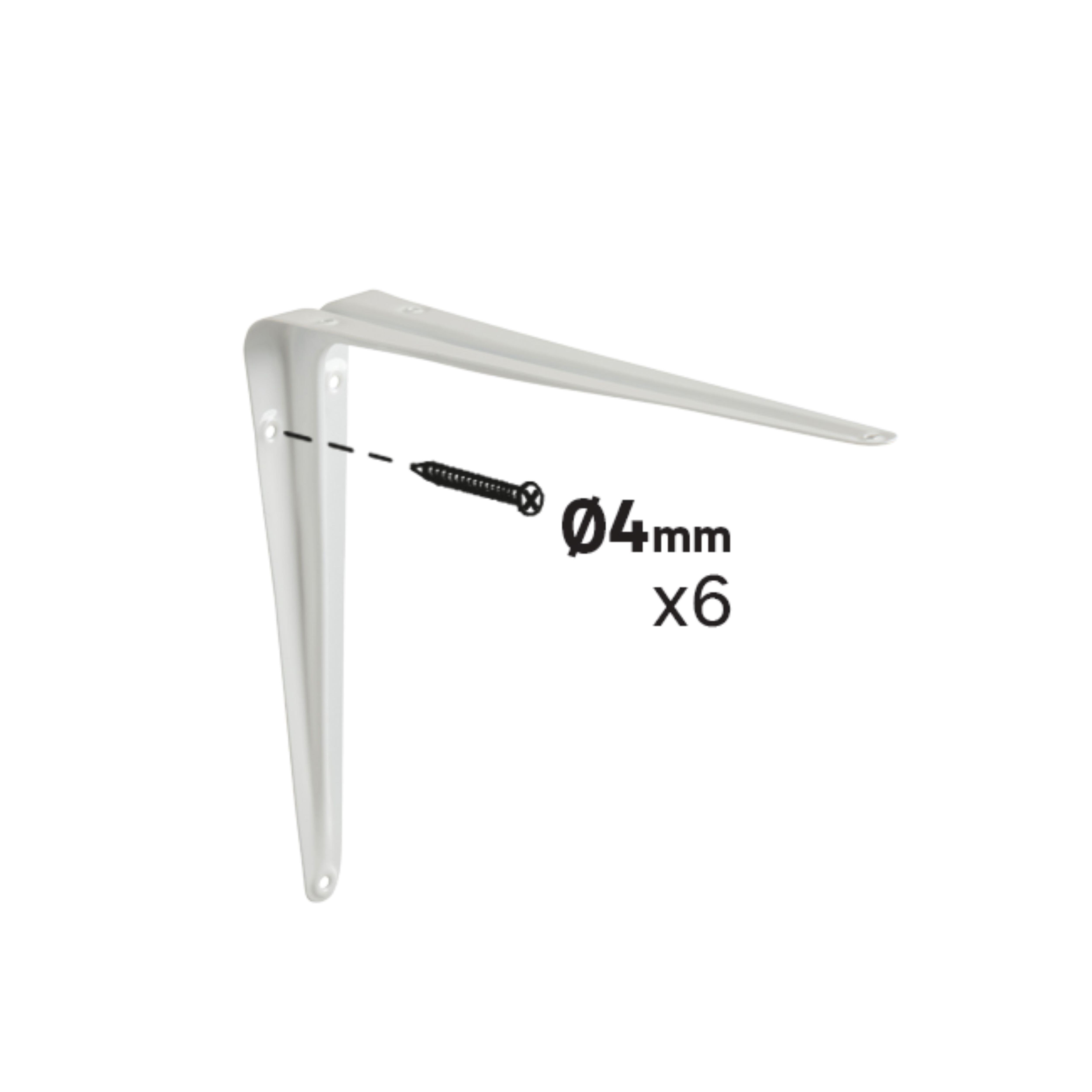 ESCUADRA PALOMILLA CON NERVIO BLANCA 200 X 250  MM - 2