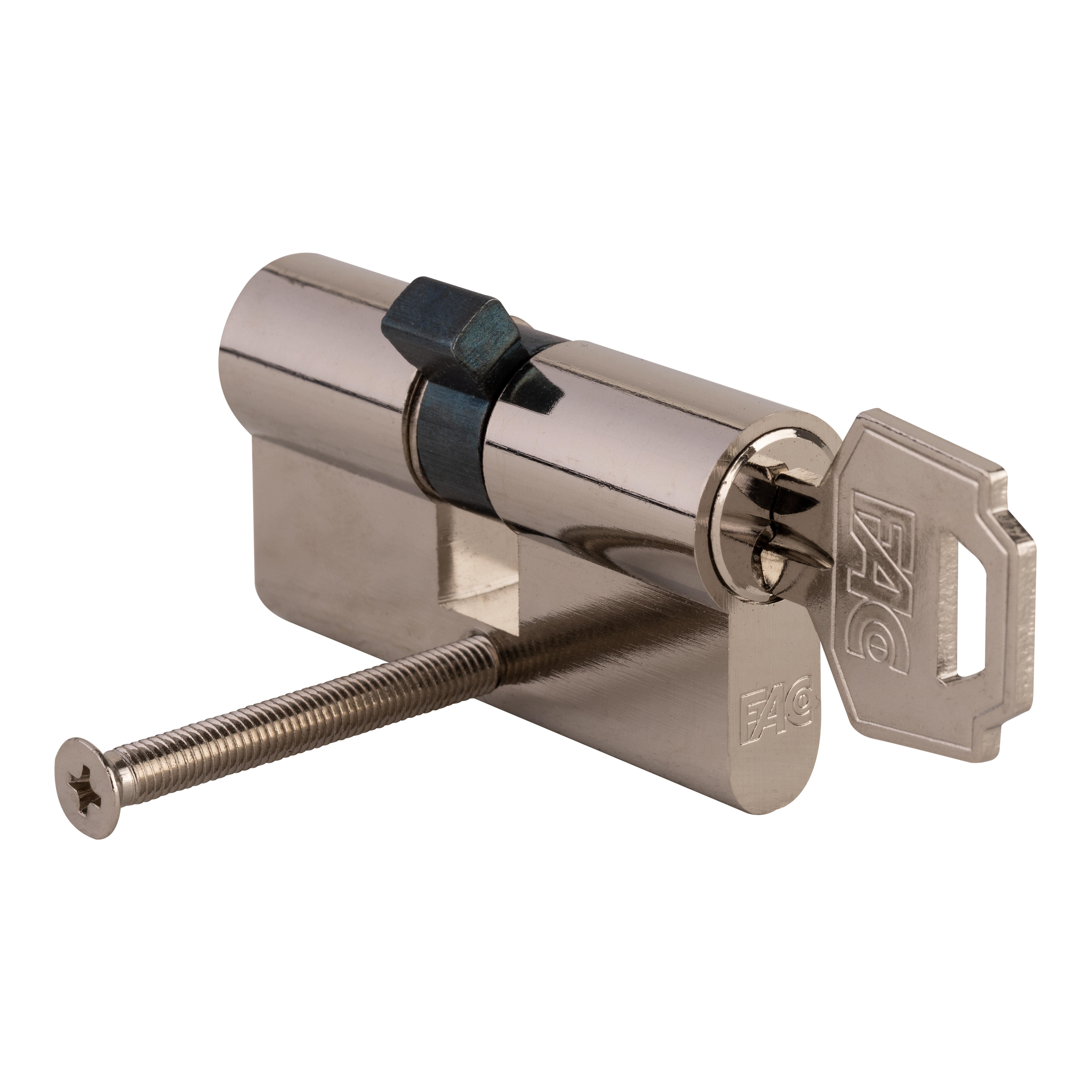 CILINDRO BOMBIN 30X30MM. SERRETA LEVA 13.5MM NIQUEL  FAC - 3