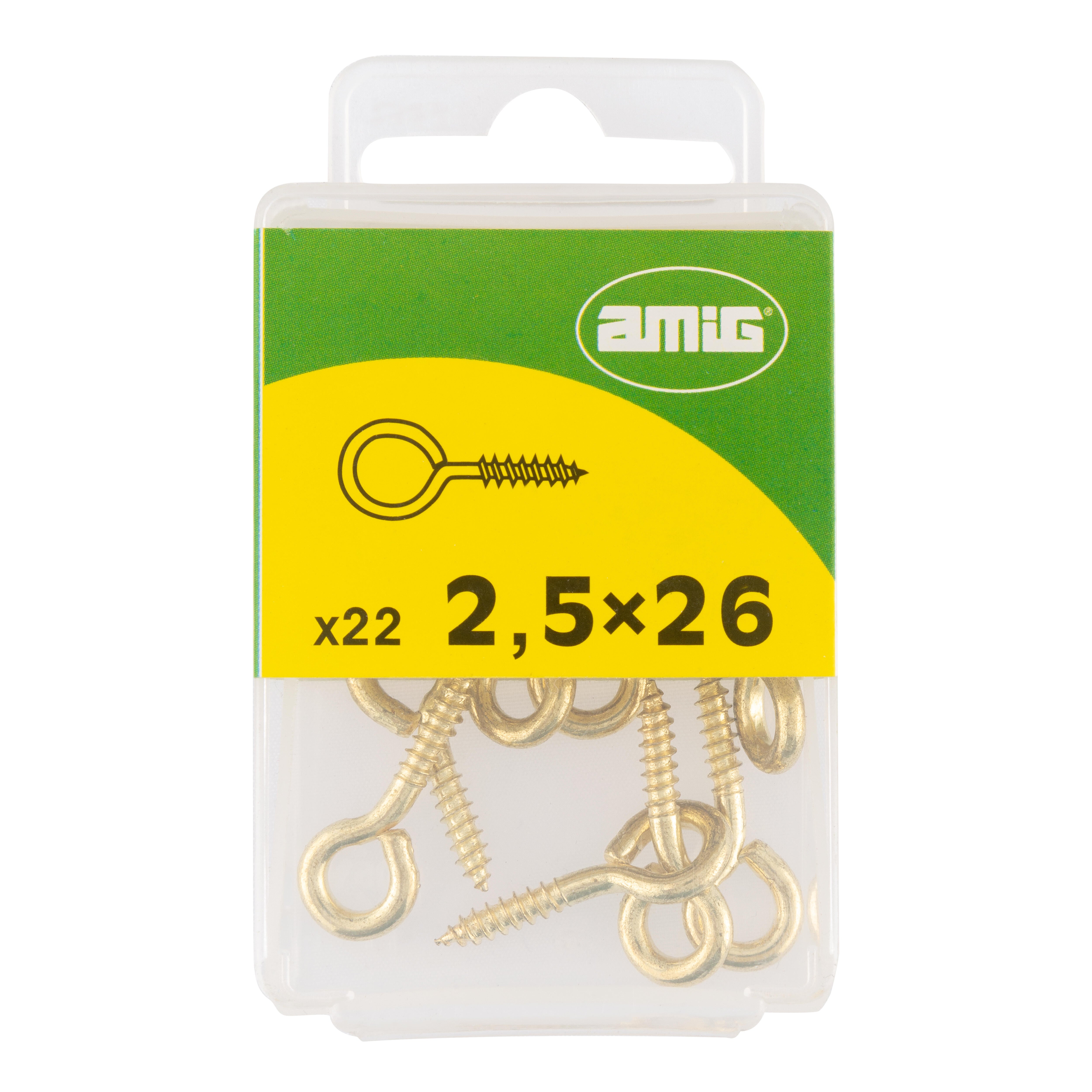 HEMBRILLA CERRADA ACERO LATONADO 2.5 X 26  MM. 22 UDS - 4