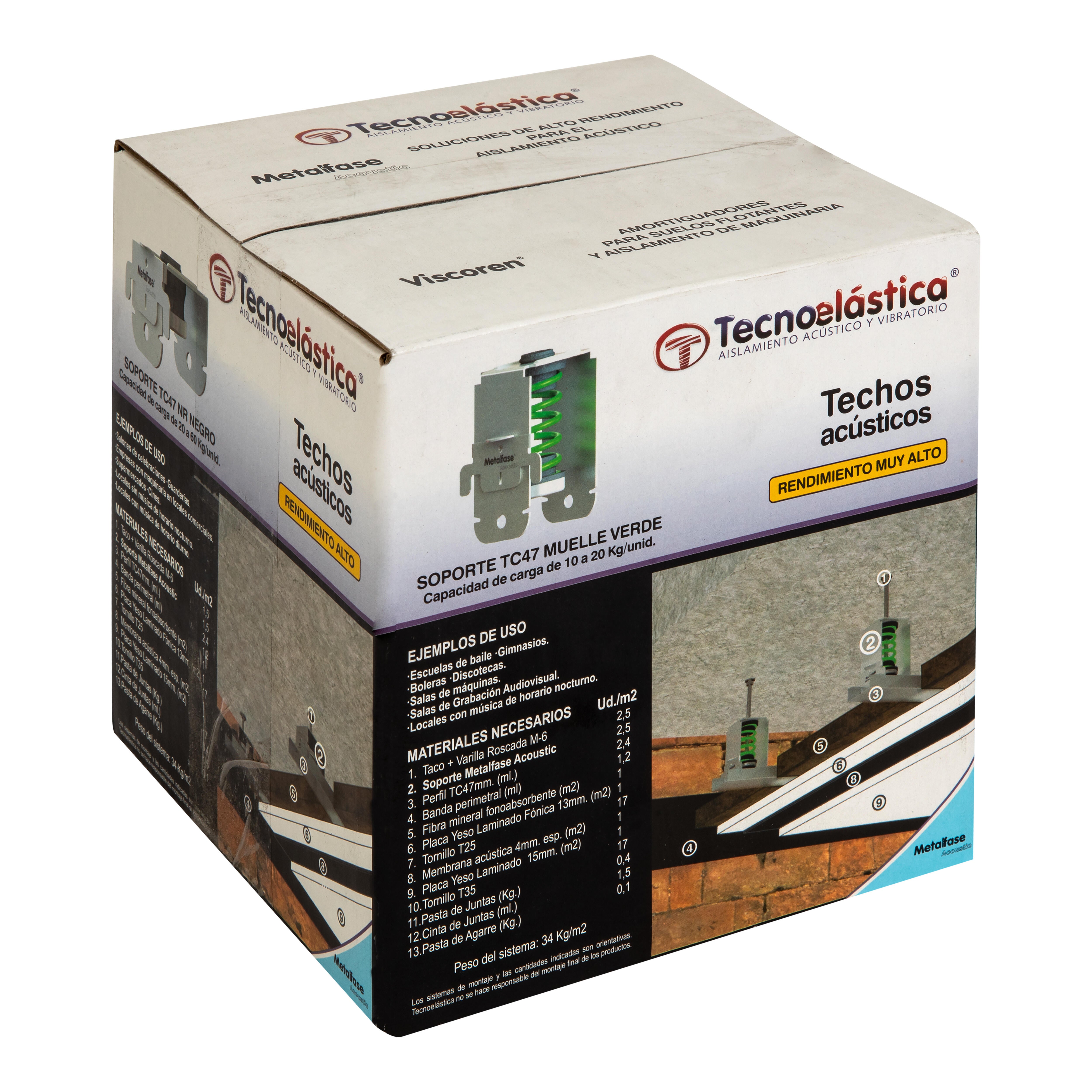 SOPORTE AMORTIGUADOR CON CAUCHO PARA PERFIL DE TECHO TC47 8-30 KG 25 UDS - 4