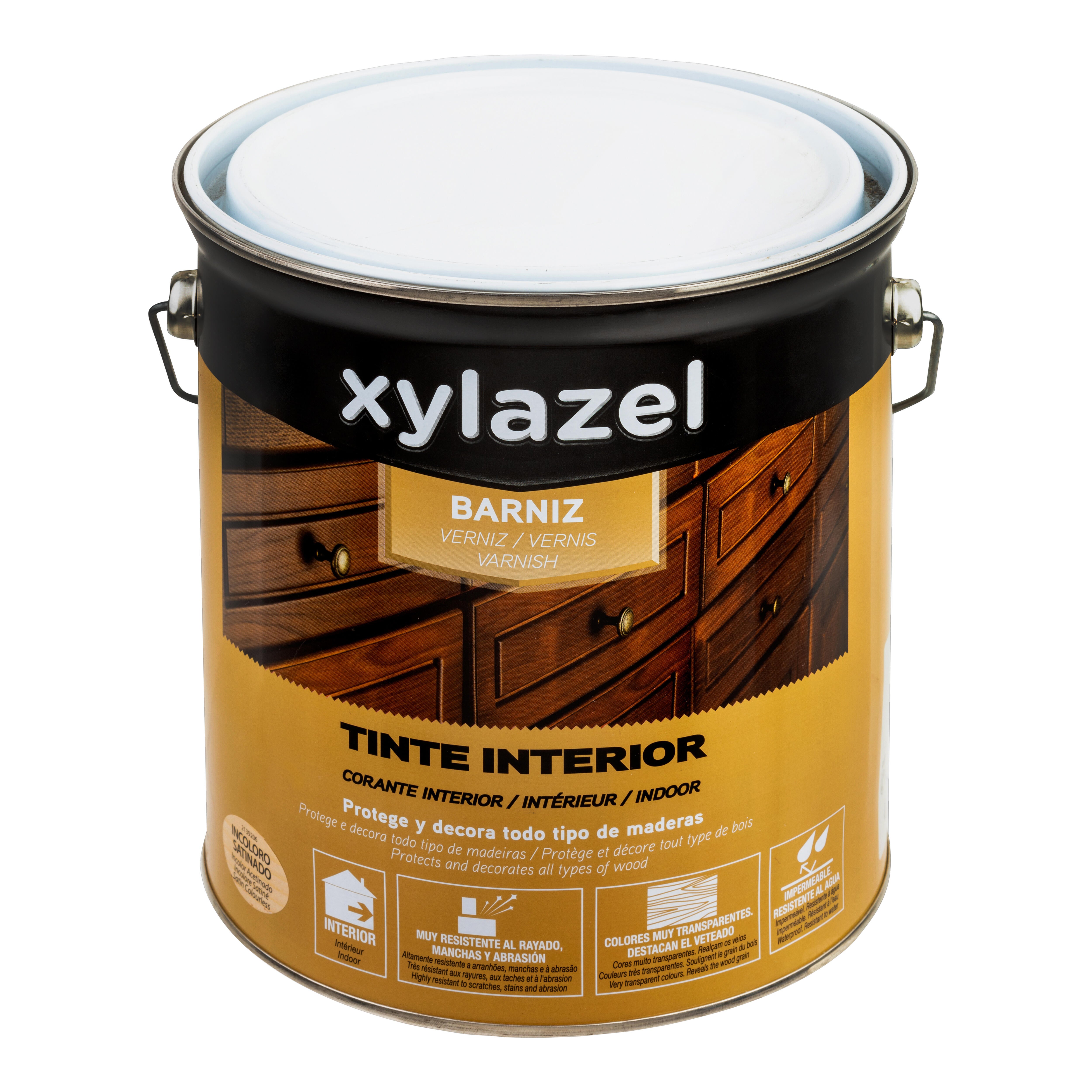 BARNIZ SINTÉTICO SATINADO XYLAZEL 4L INCOLORO - 3