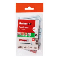 TACO UNIVERSAL DE NYLON DIÁMETRO 12MM LONGITUD 60MM FISCHER DUOPOWER 6UDS - 4