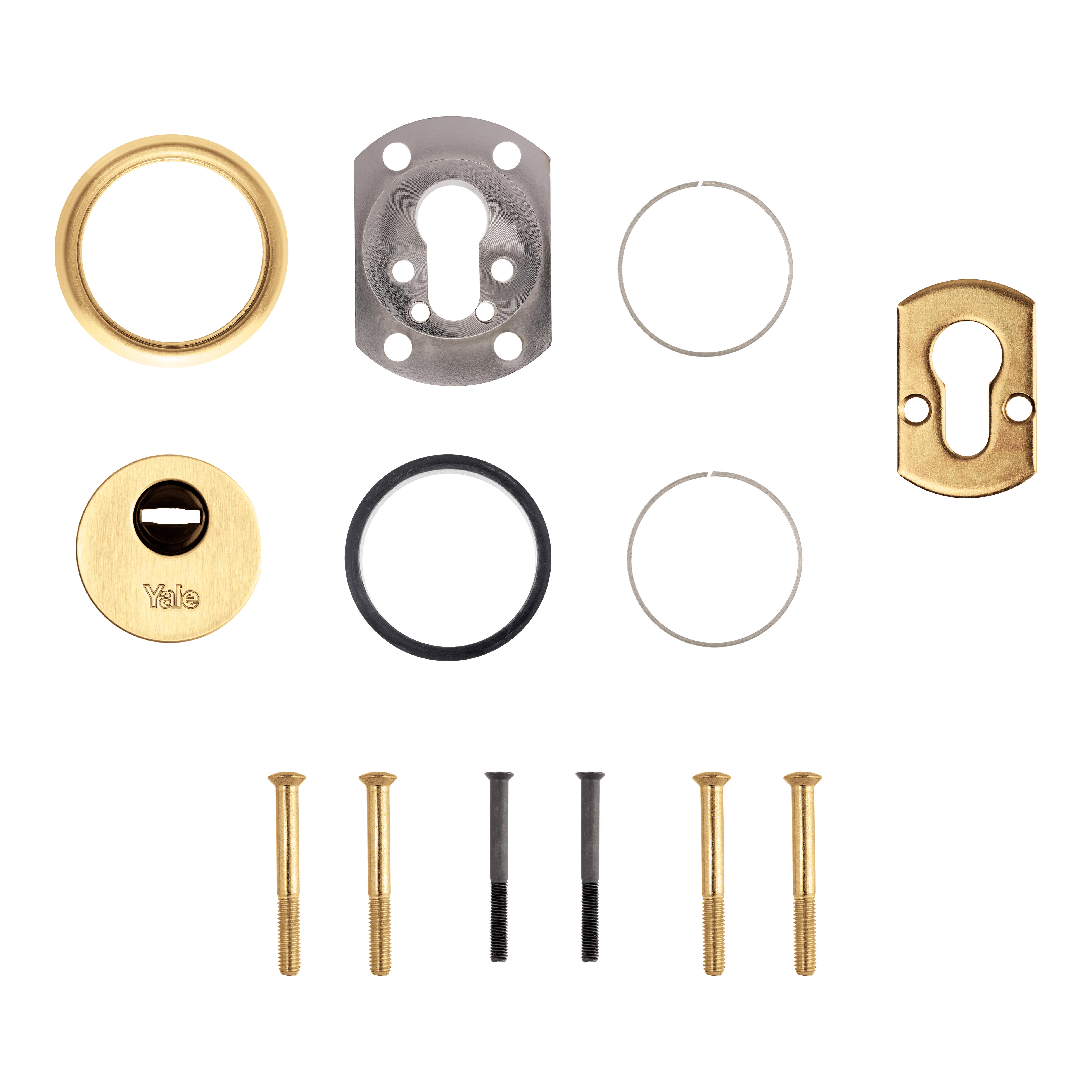 ESCUDO DE SEGURIDAD CUADRADO PARA CERRADURA ACABADO EN DORADO YALE - 2