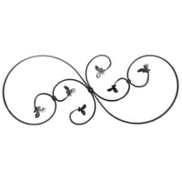 BARRA DE HIERRO FORJADO FLOREADO  350X870MM - 4