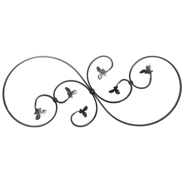 BARRA DE HIERRO FORJADO FLOREADO  350X870MM