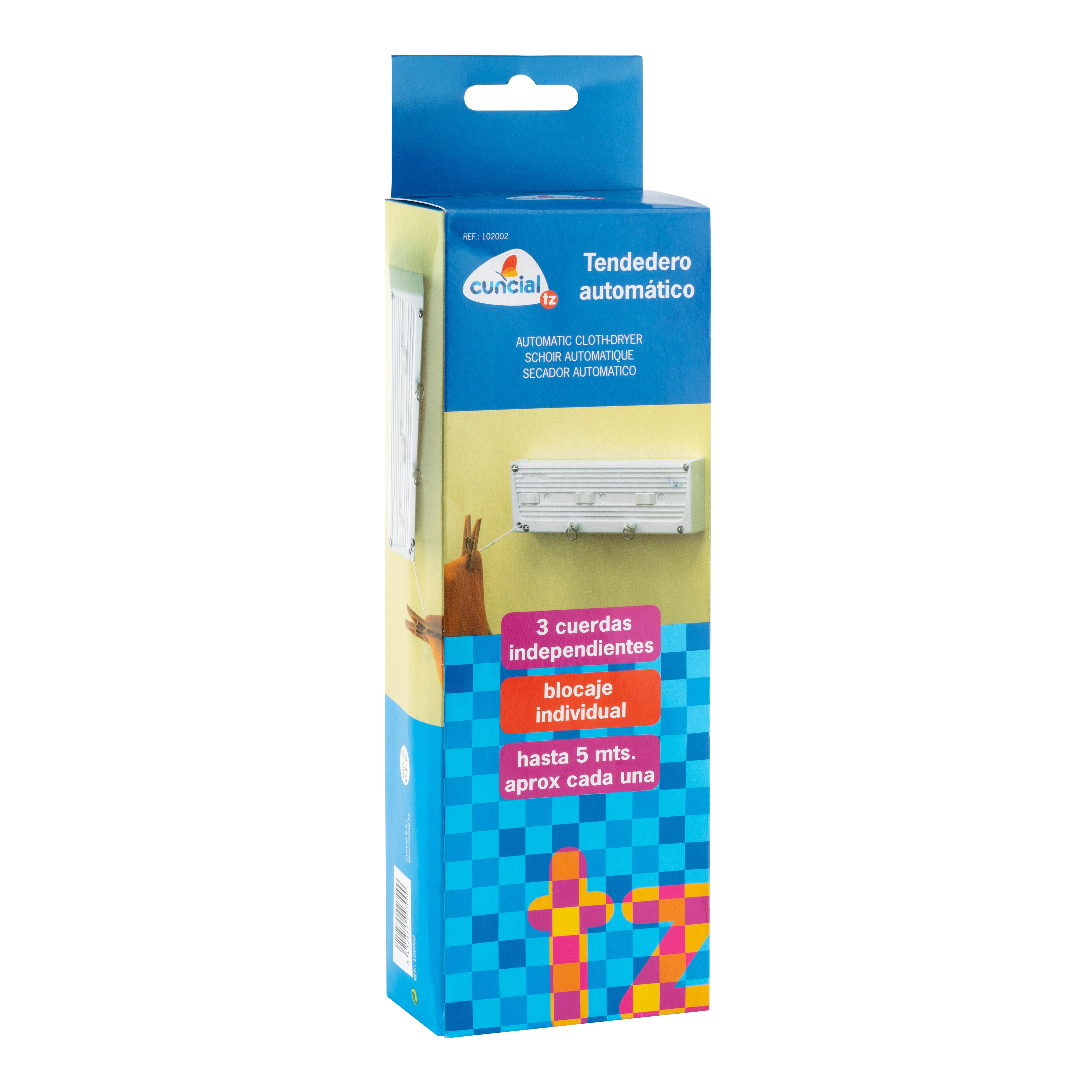 TENDEDERO DE ROPA 3 CUERDAS EXTENSIBLE DE PARED EXTERIOR E INTERIOR  - 4