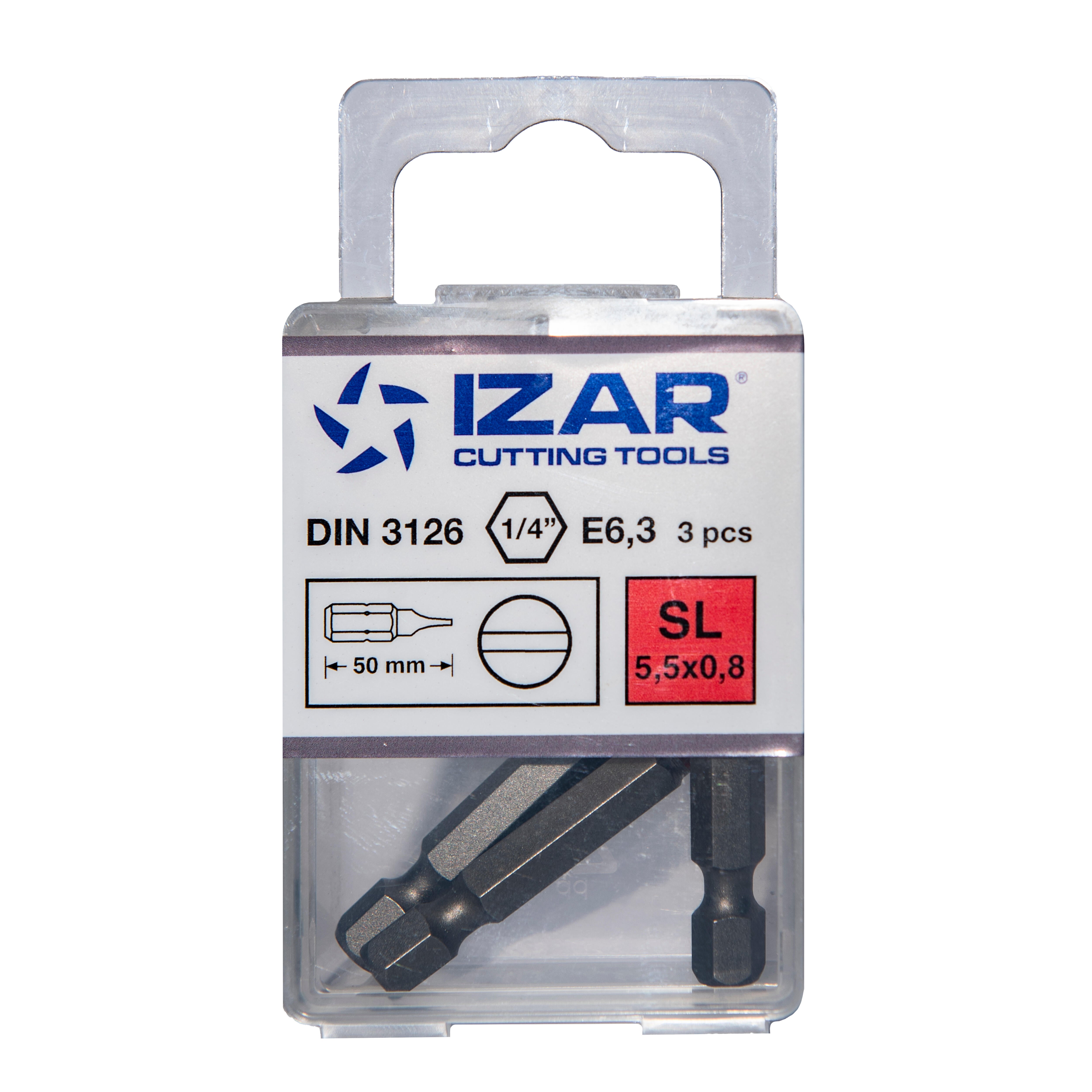 PUNTAS PARA ATORNILLADOR PLANAS 5.5 LARGA L50 IZAR 3 UDS - 4