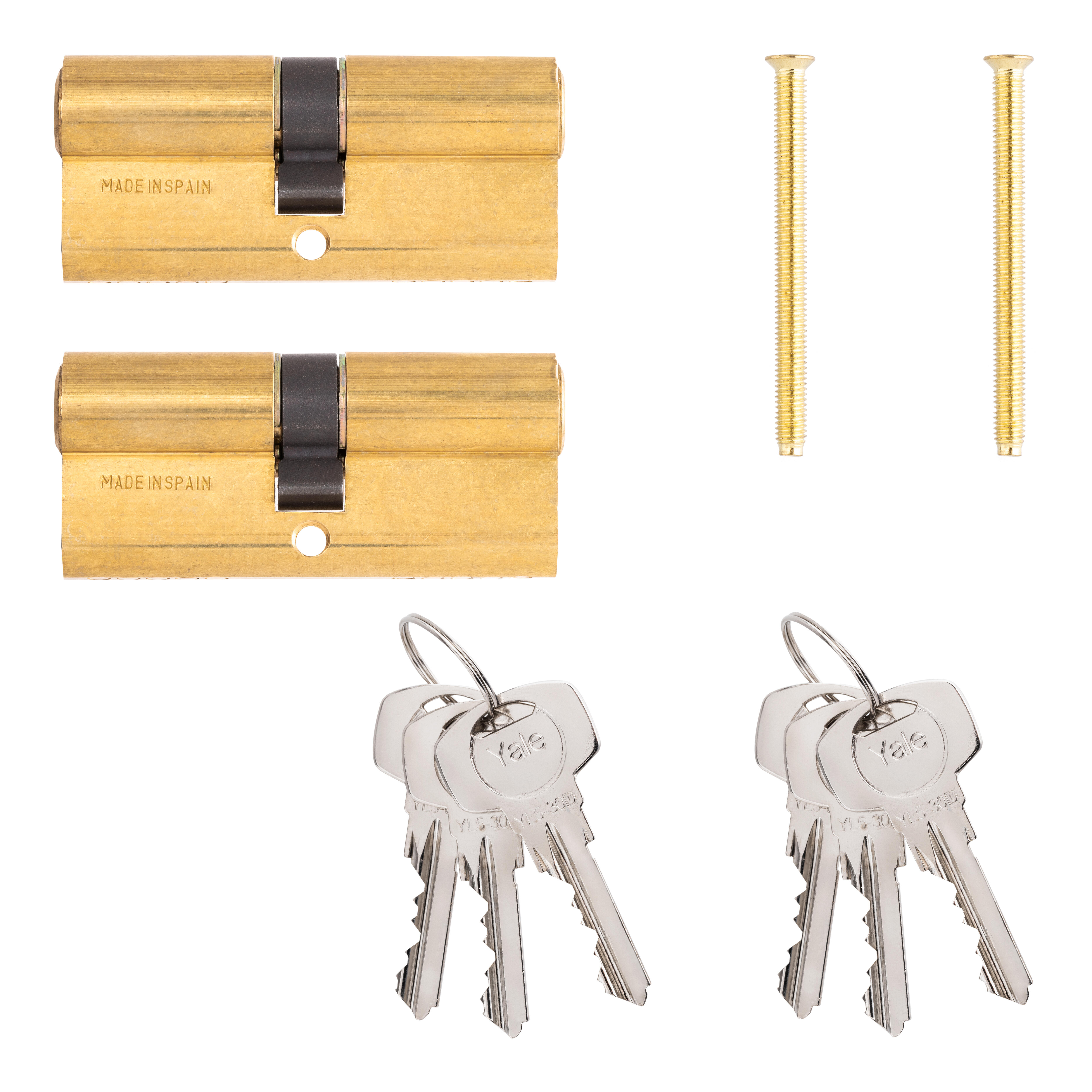 2 BOMBÍN CERRADURA 35X35MM MISMA LLAVE CON 3 LLAVES YALE - 4