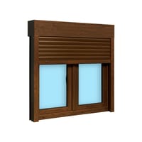 VENTANA PVC OSCILOBATIENTE  CON PERSIANA NOGAL 120X118CM - 3