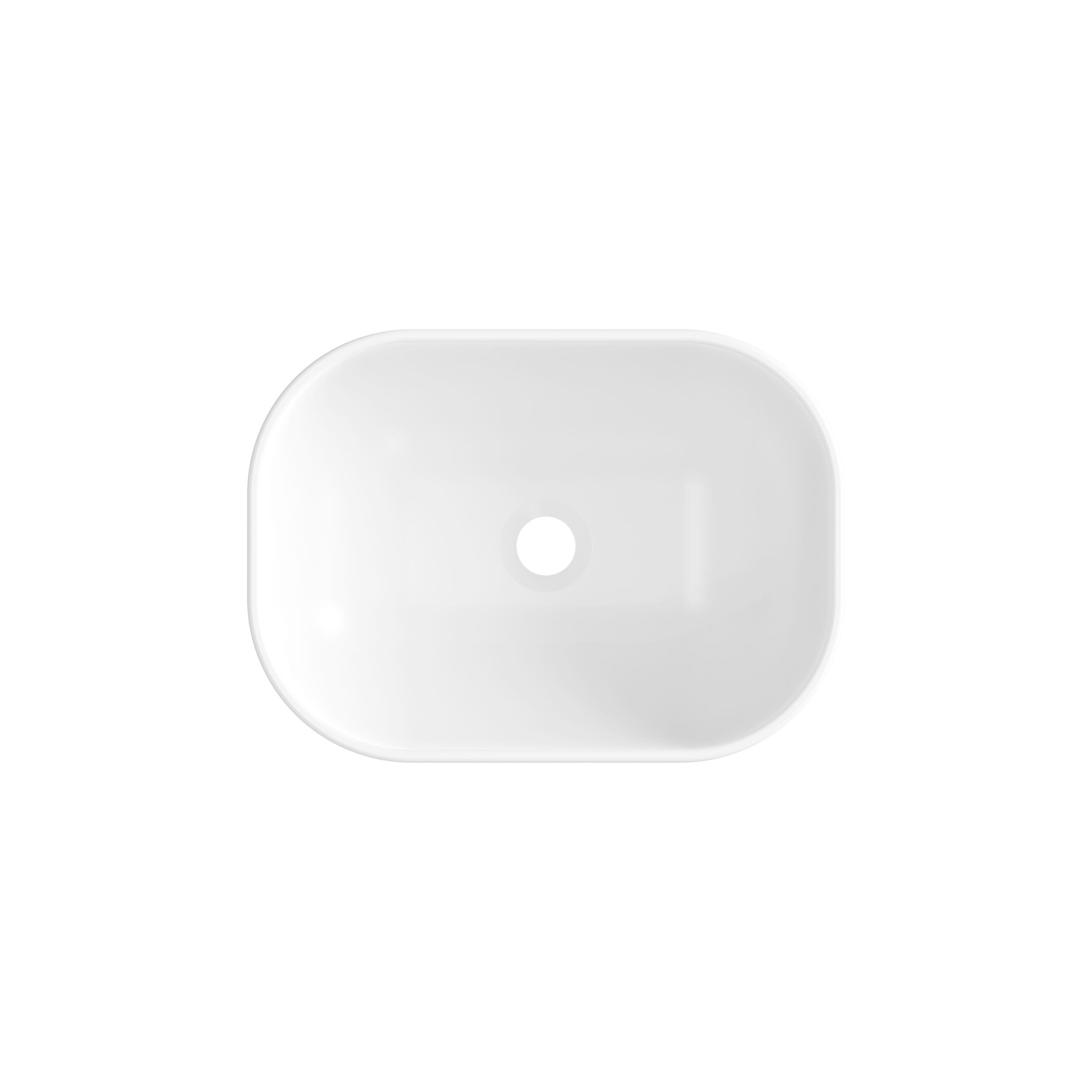 LAVABO SOBREPONER OVALADO 46.5X34X12CM BLANCO MATE - 3