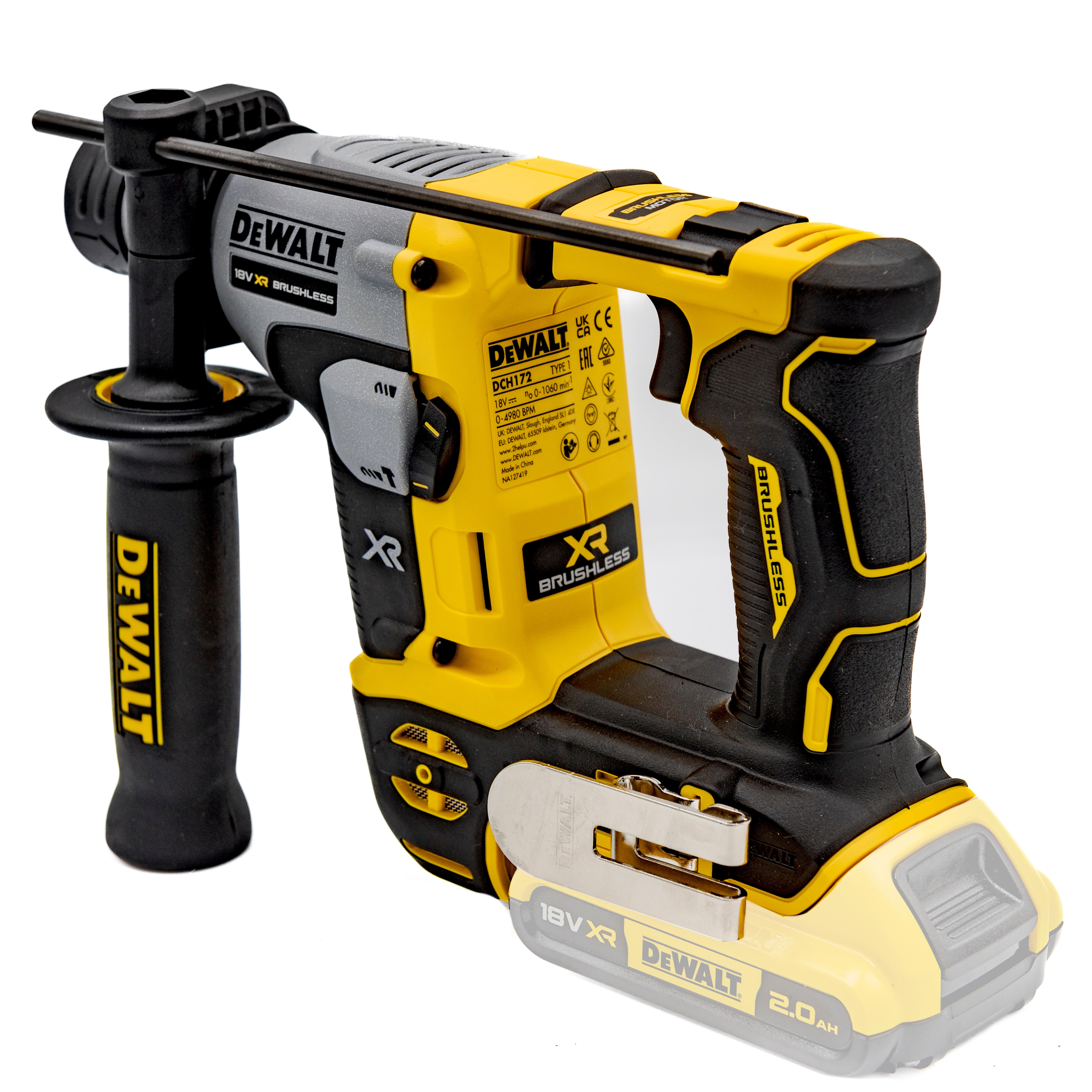 MARTILLO COMBINADO BATERÍA BRUSHLESS DEWALT DCH172N 18V 1.4J - 12
