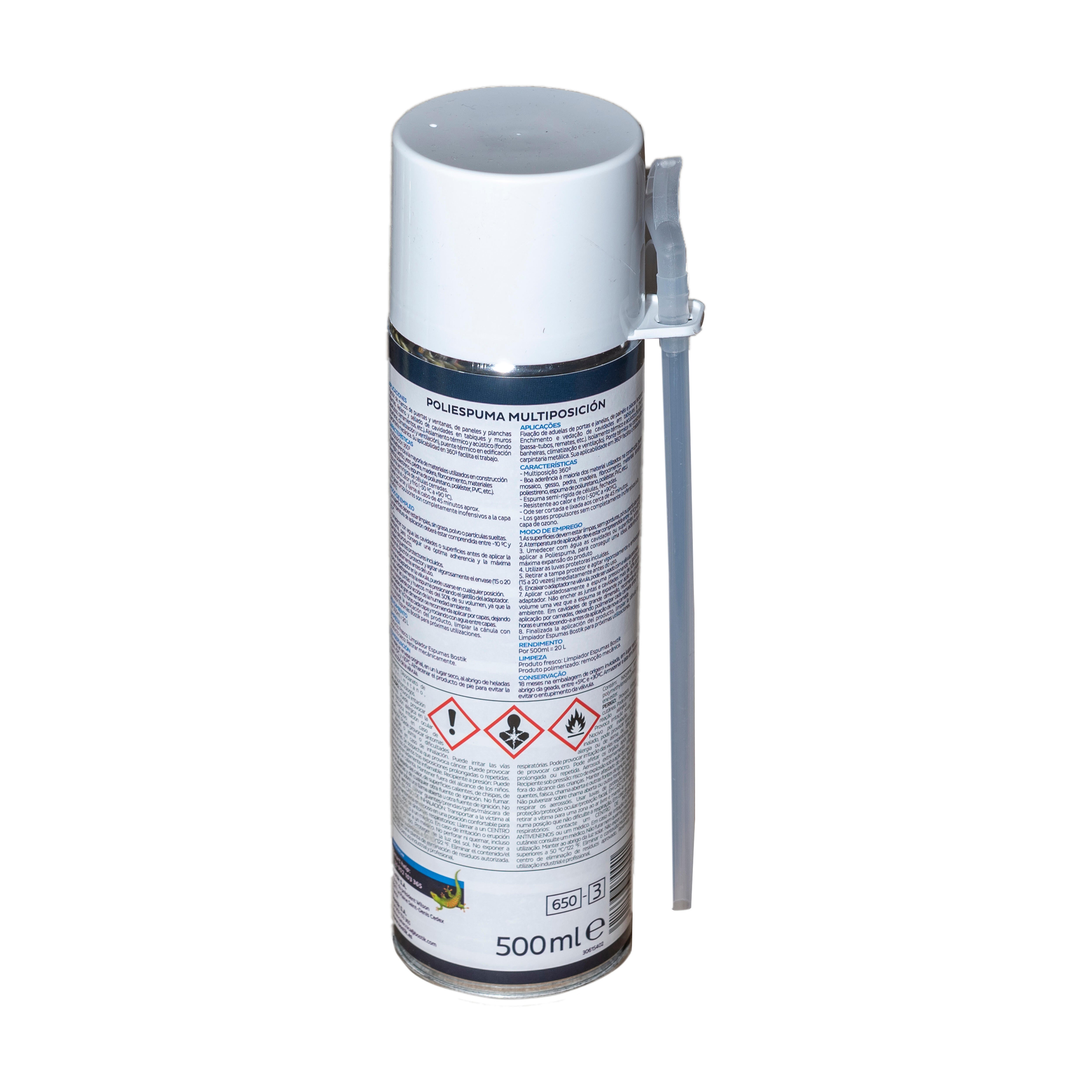 ESPUMA DE POLIURETANO MULTIPOSICION 500ML MANUAL - 2