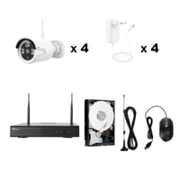 KIT GRABADOR CCTV WIFI 4 CANALES + 4 CAMARAS EXTERIOR + 1TB - 3