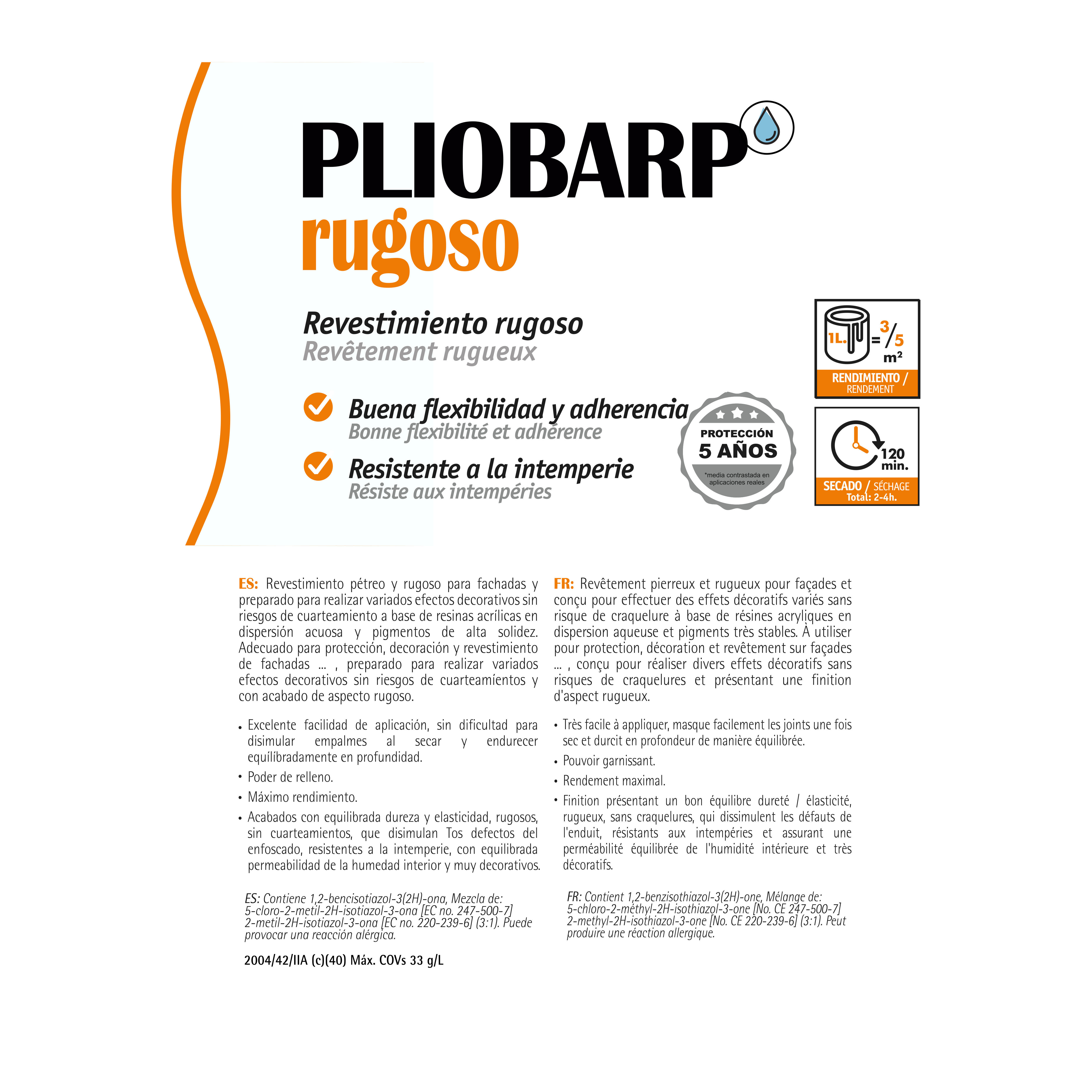 REVESTIMIENTO FACHADA RUGOSO PLIOBARP 15L BLANCO - 2