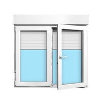 VENTANA PVC OSCILOBATIENTE CON PERSIANA BLANCA 140X138CM - 2