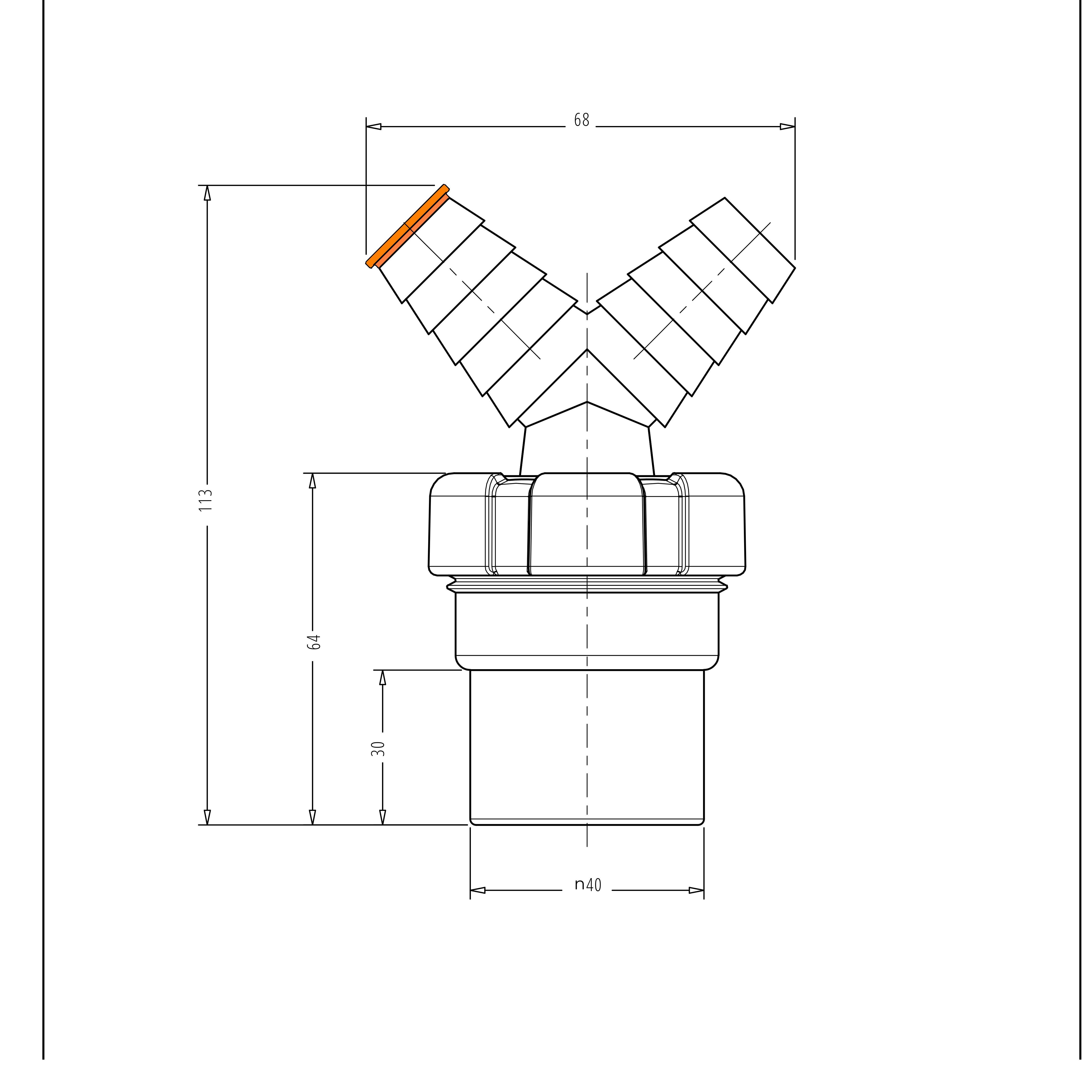 ENLACE MIXTO MACHO PVC TOMA DOBLE ELECTRODOMÉSTICOS  1 1/2