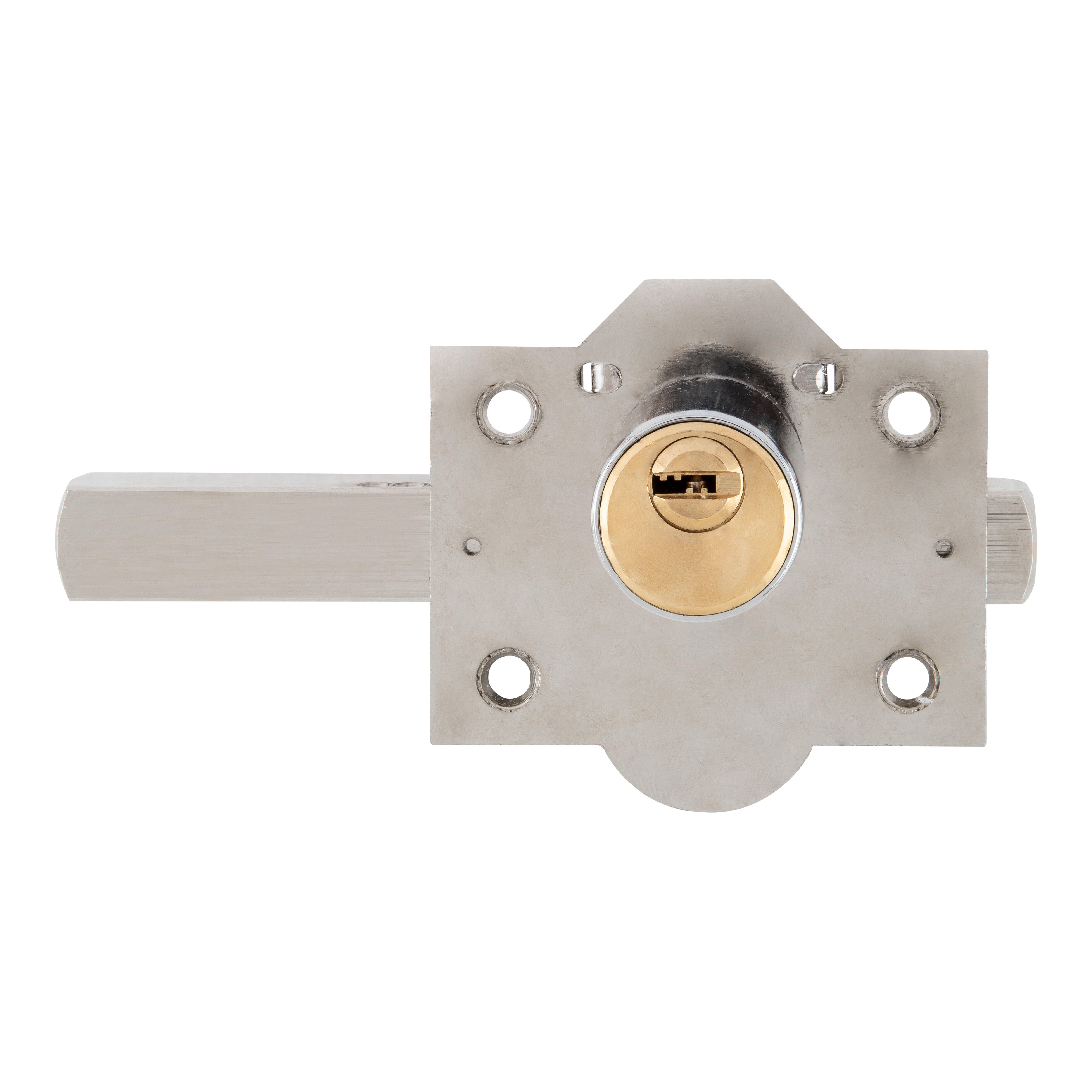 CERROJO PUERTA DE SEGURIDAD PARA INTERIOR Y EXTERIOR NIQUELADO 5 LLAVES FAC - 3