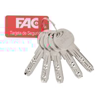 CILINDRO SEGURIDAD BOMBIN 30 X 30  MM. PUNTOS LEVA 13.5  MM. NIQUEL FAC - 2