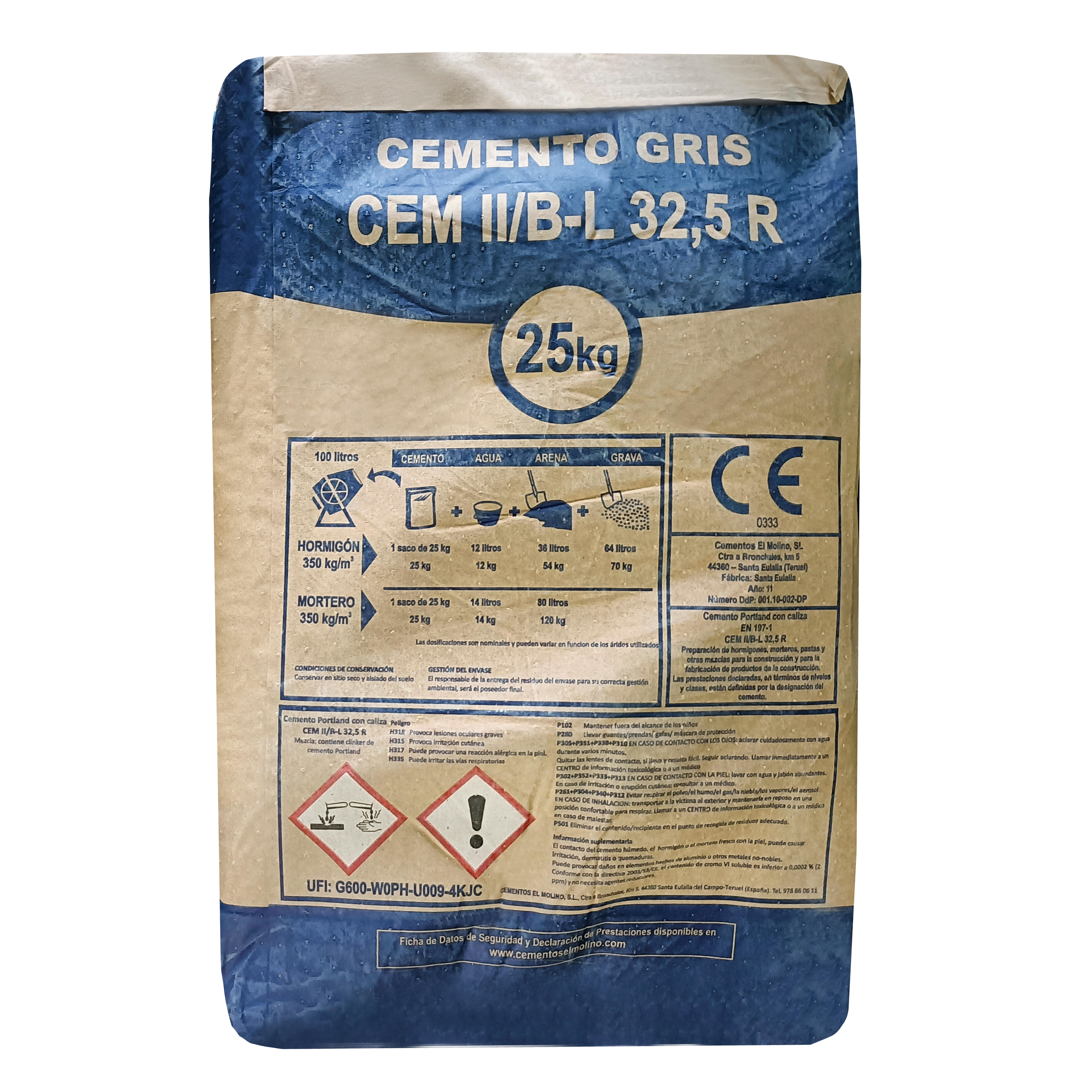 CEMENTO GRIS 32,5R 25KG - 2