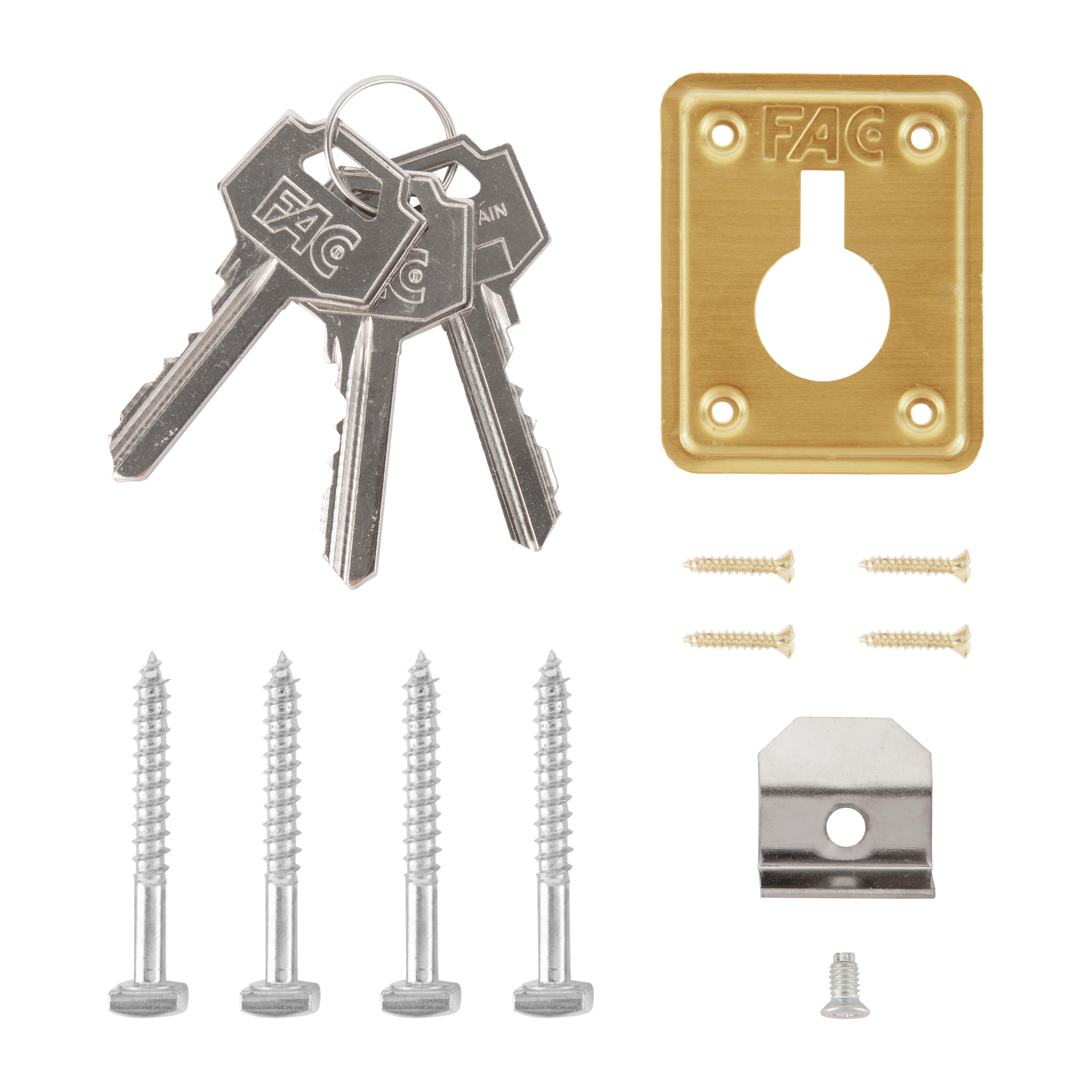 CERROJO PUERTA DE SEGURIDAD INTERIOR Y EXTERIOR NIQUELADO 3 LLAVES FAC - 3