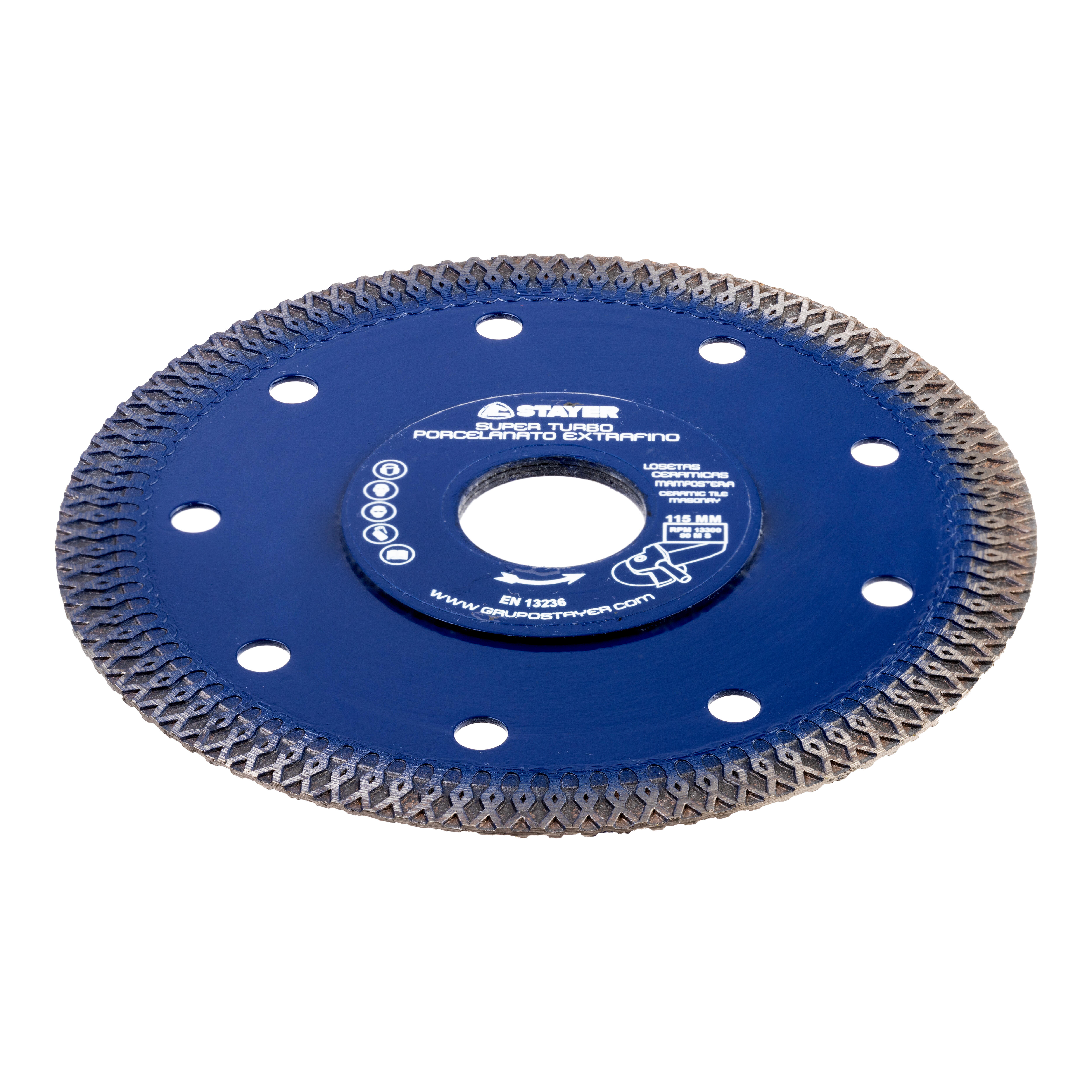 DISCO DE DIAMANTE AMOLADORA CORTE PORCELÁNICO BANDA CONTÍNUA TURBO EXTRAFINO 115MM STAYER - 4