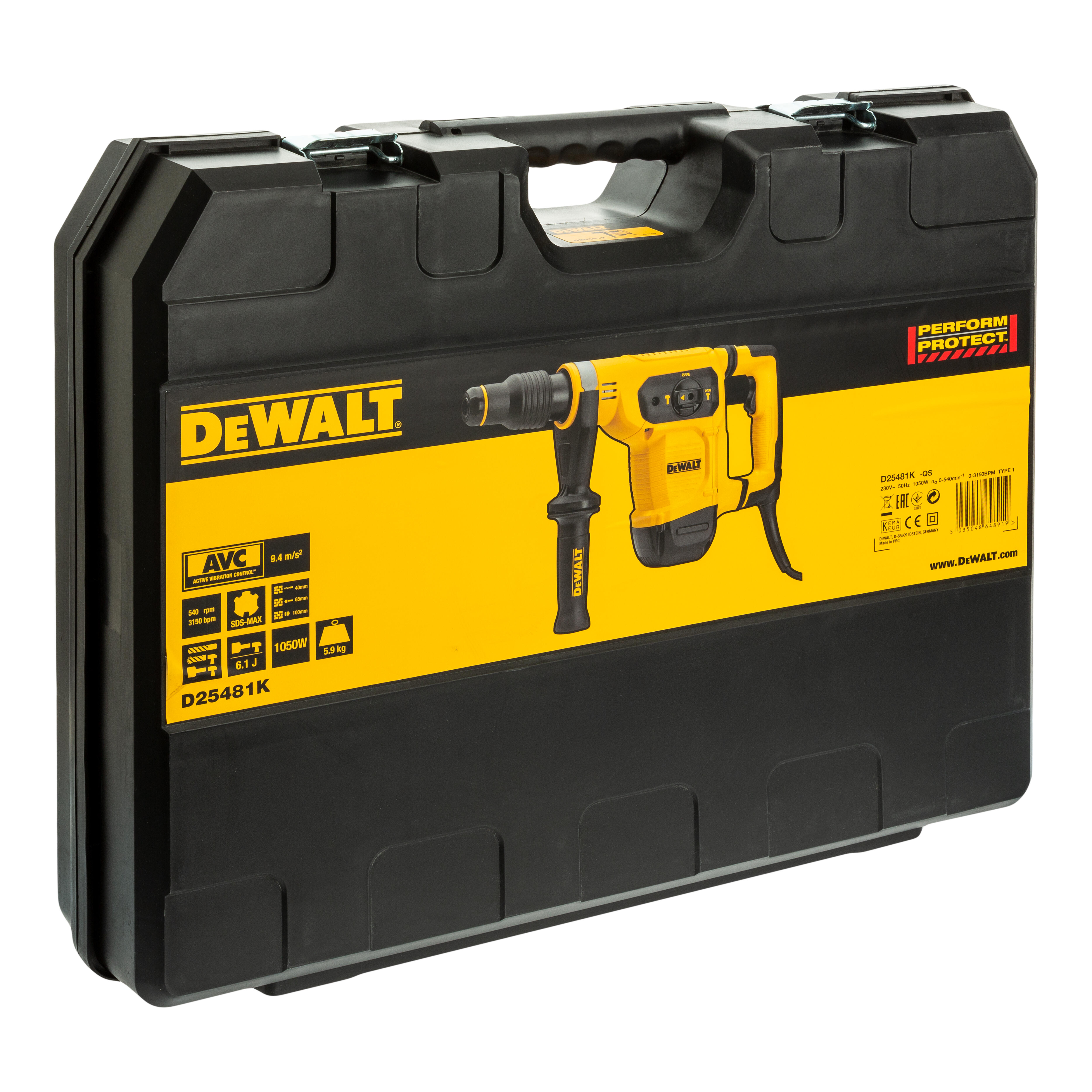 MARTILLO COMBINADO DEWALT D25481K 1050W 6.1J - 6