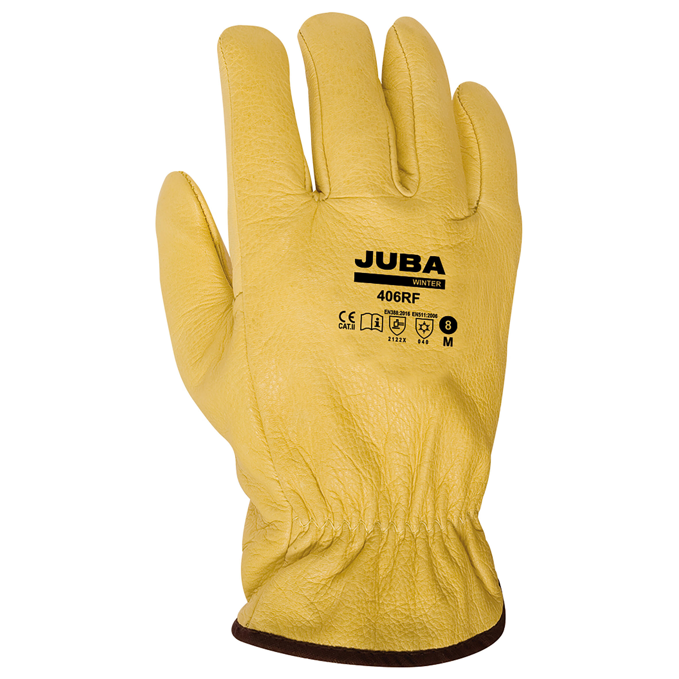 GUANTE CUERO FLOR FRIO AMARILLO T10 JUBA 406RF - 3