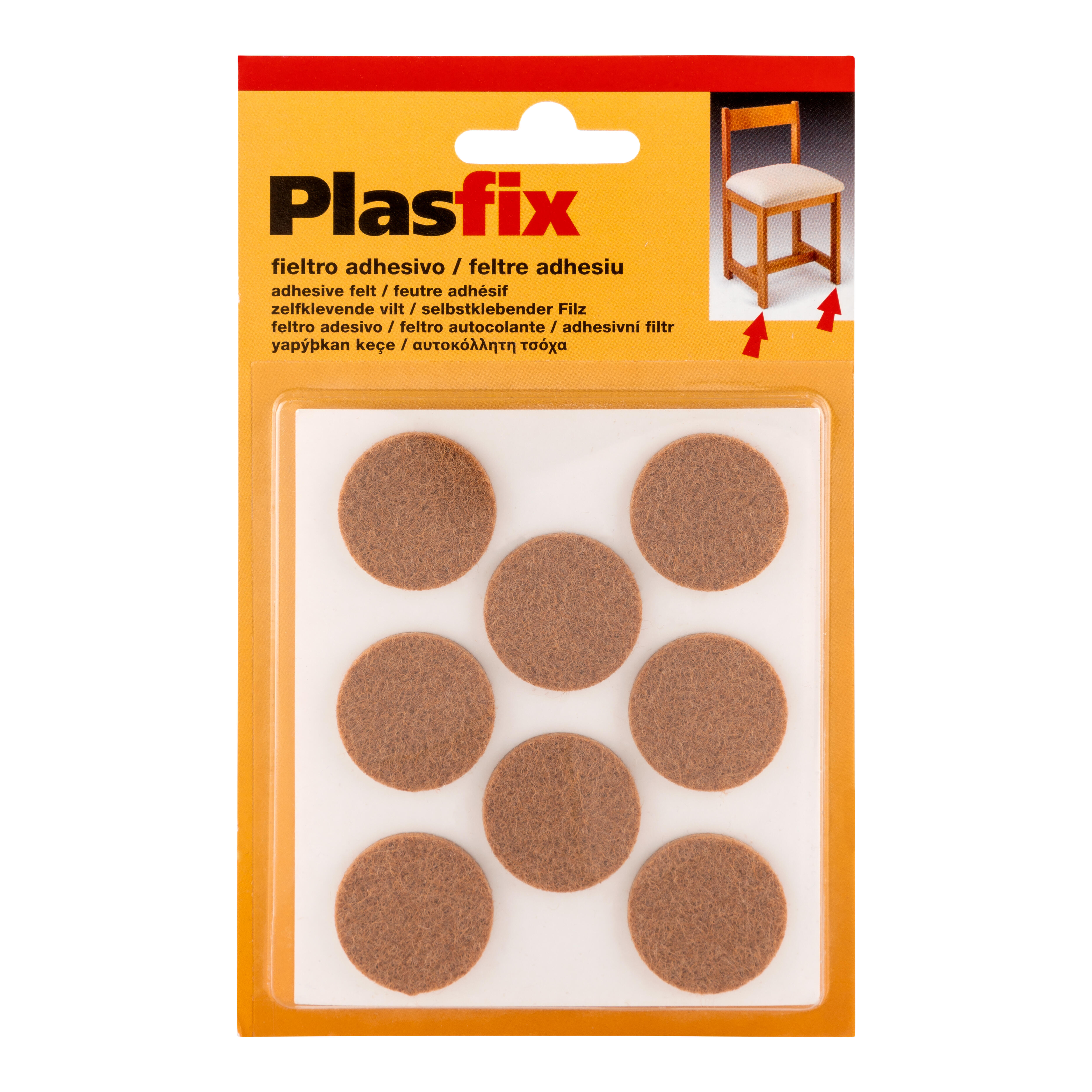 FIELTRO ADHESIVO REDONDOS  27 MM MARRON. 8 UDS - 2