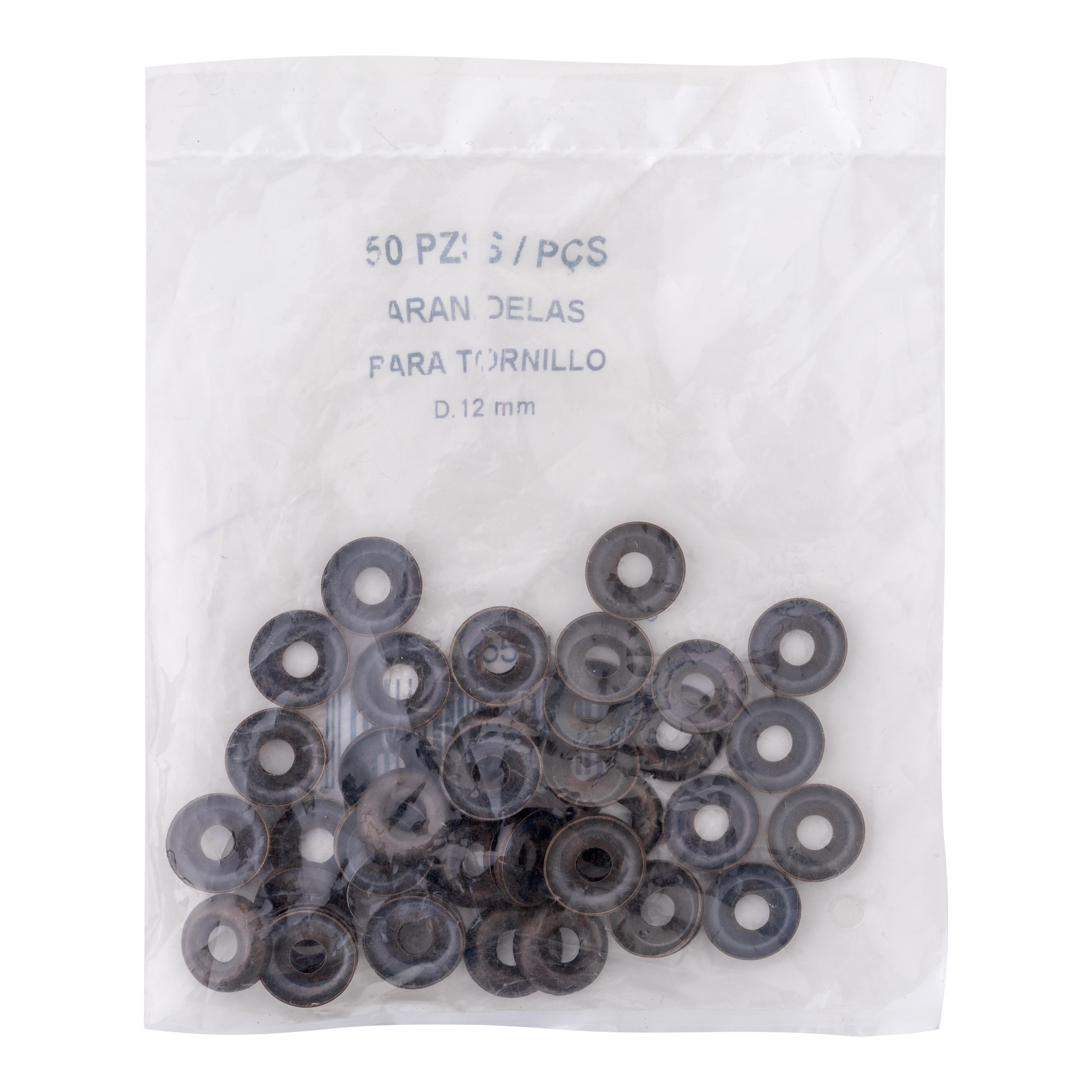 OVALILLO LATON 12 MM  PARA TORNILLO. 50 UDS - 2