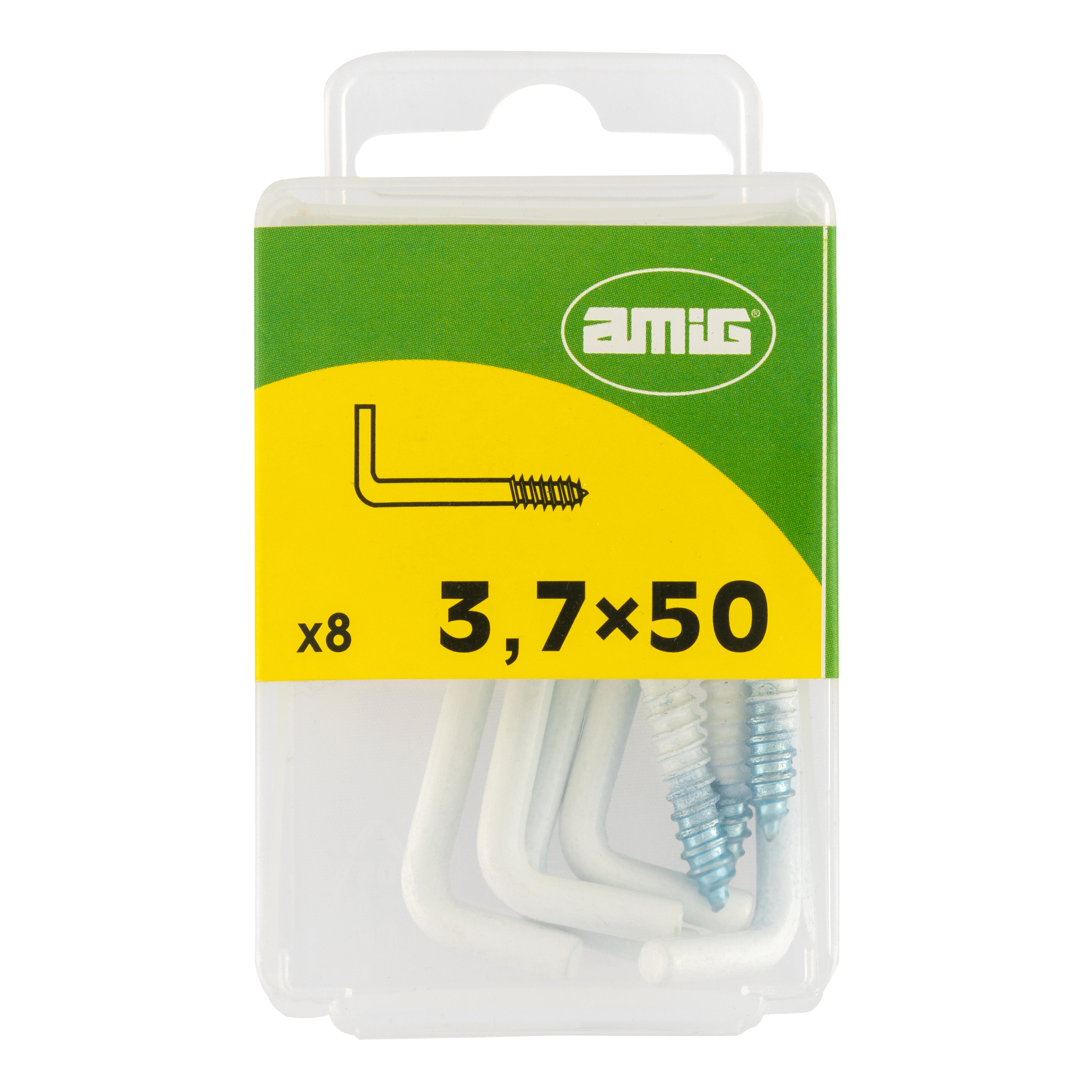 ESCARPIA ACERO PINTADA BLANCA 3.7 X 50  MM. 8 UDS - 4