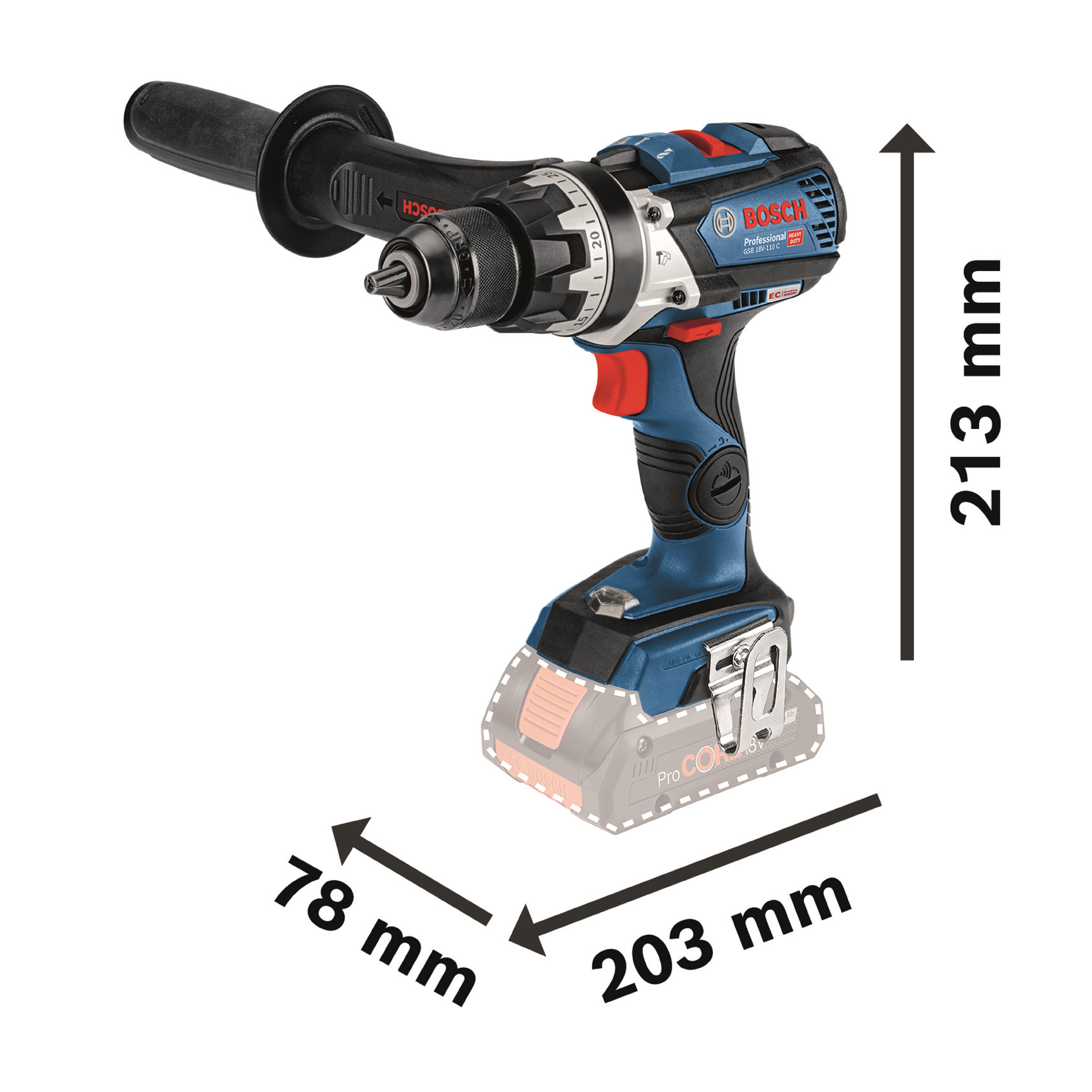 TALADRO PERCUTOR BATERÍA BOSCH GSB 18V-110 18V BRUSHLESS - 2
