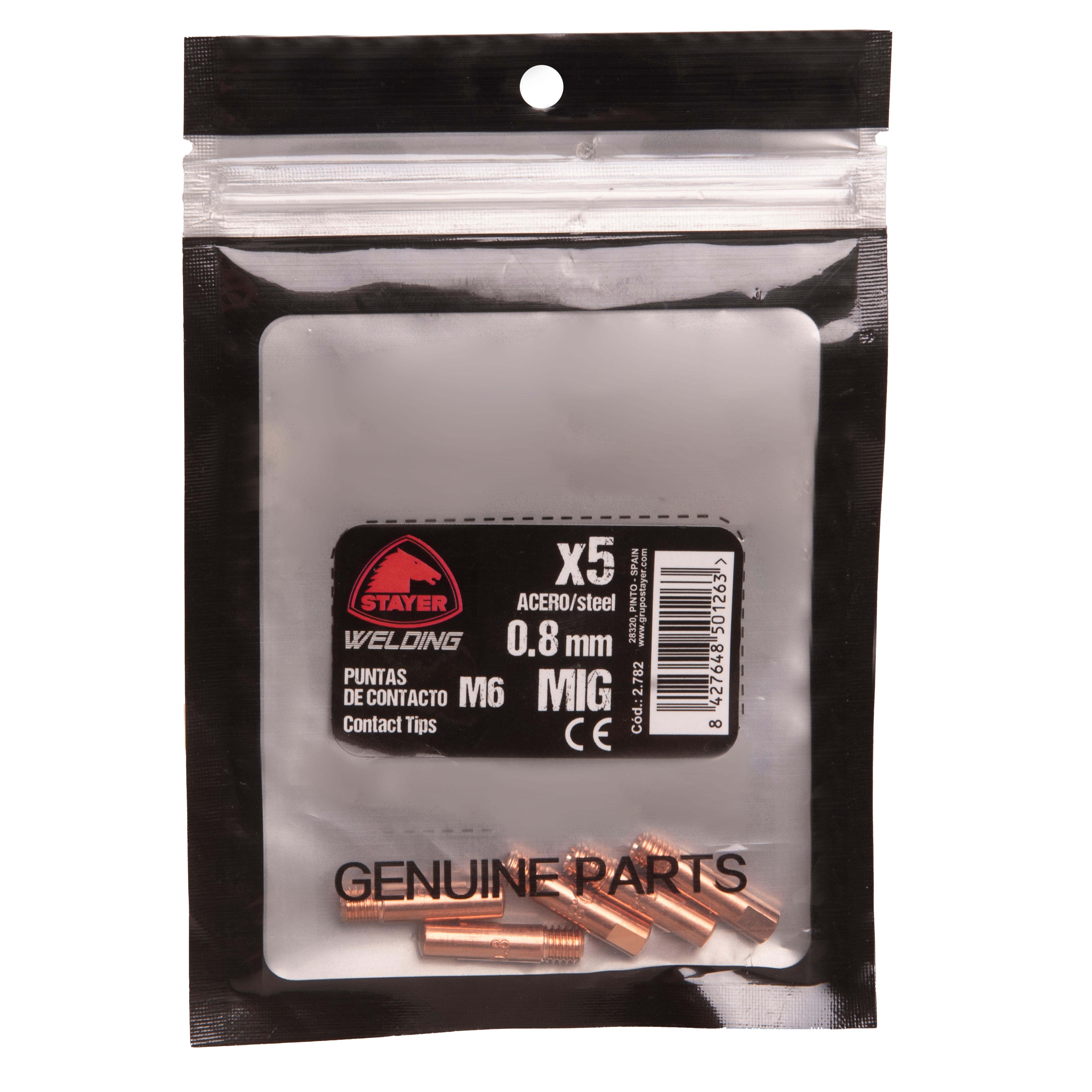  5 BOQUILLAS DE CORRIENTE M6 DIAMETRO 0,8MM STAYER - 4