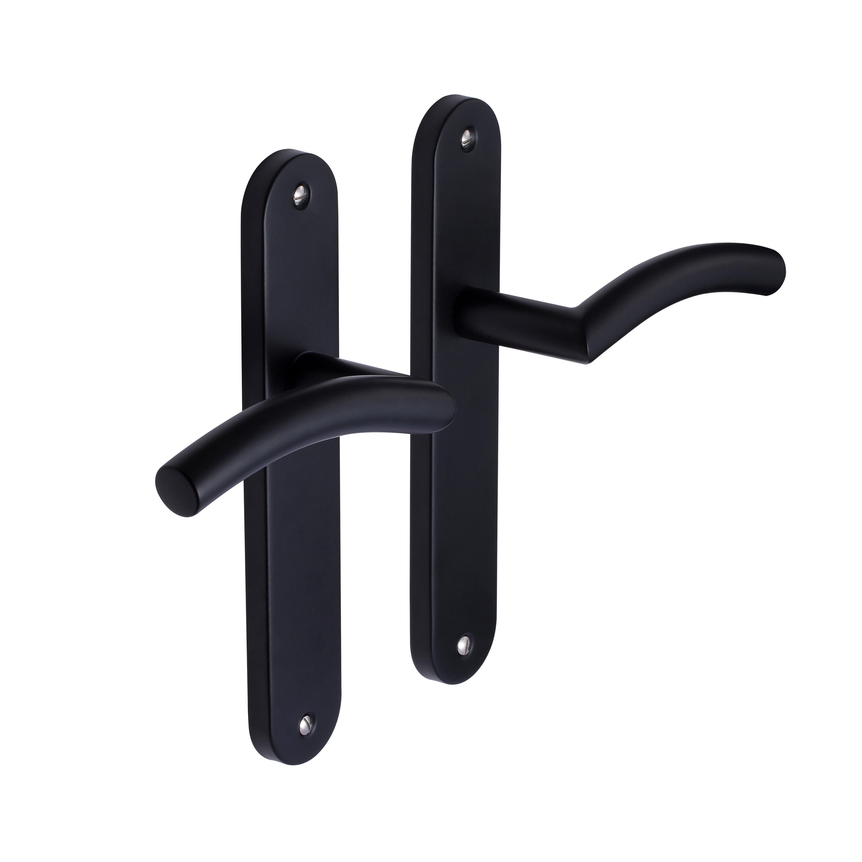 2 poignées sur plaque sans trou Margaud acier noir mat, entraxe 195 mm - 3