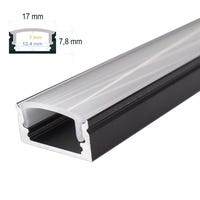 PERFIL TIRA LED DE SUPERFICIE ALUMINIO NEGRO 17X8MM 2M  - 2