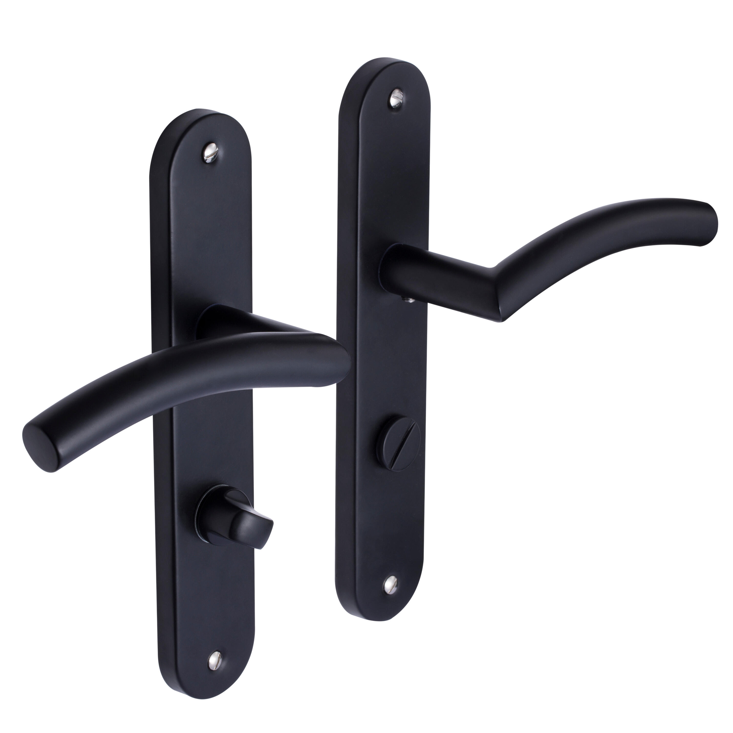 2 poignées sur plaque à condamnation Margaud acier noir mat, entraxe 195 mm - 3