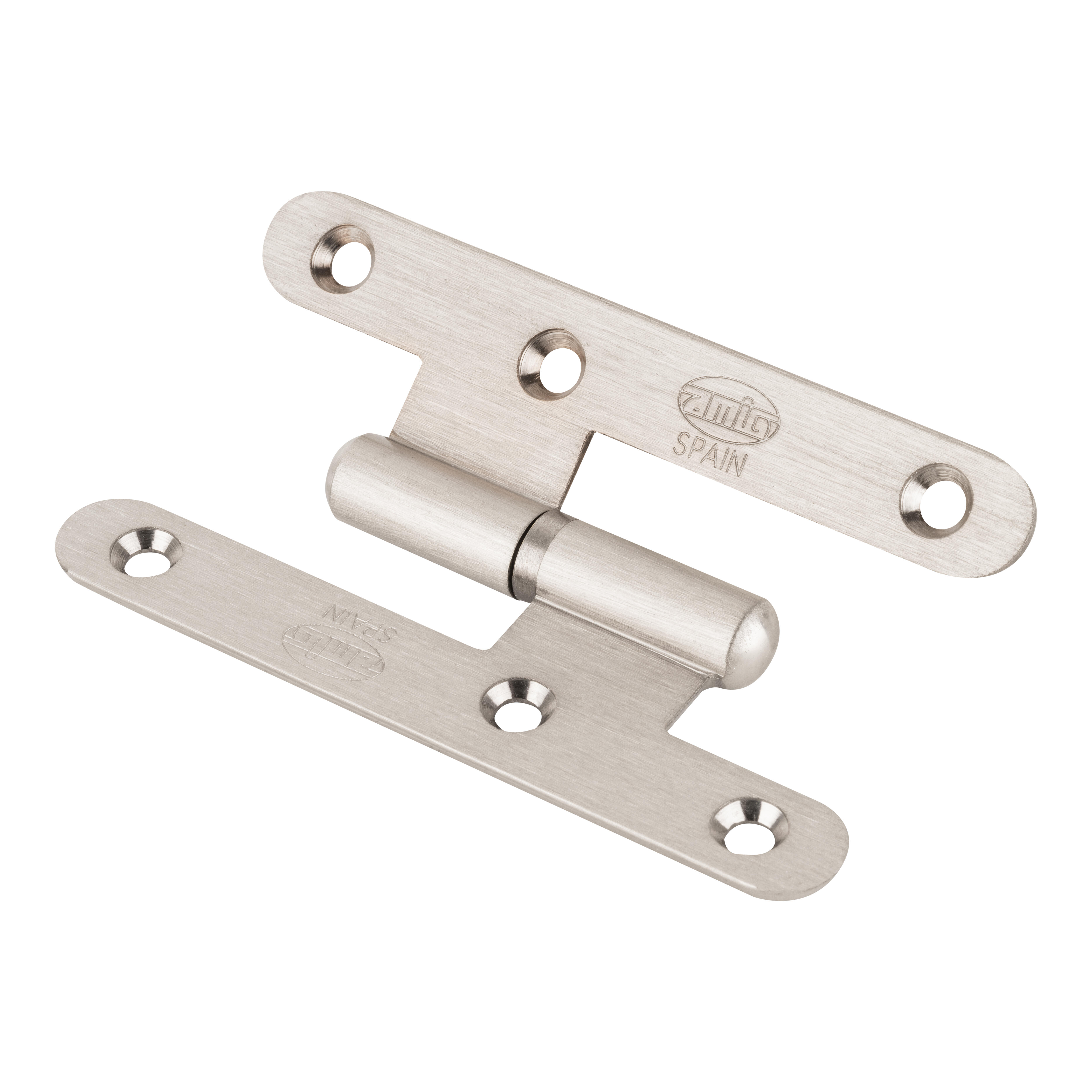 PERNIO BISAGRA DE PUERTA 10 CM  PALA REDONDA IZQUIERDA LATON CROMO - 2