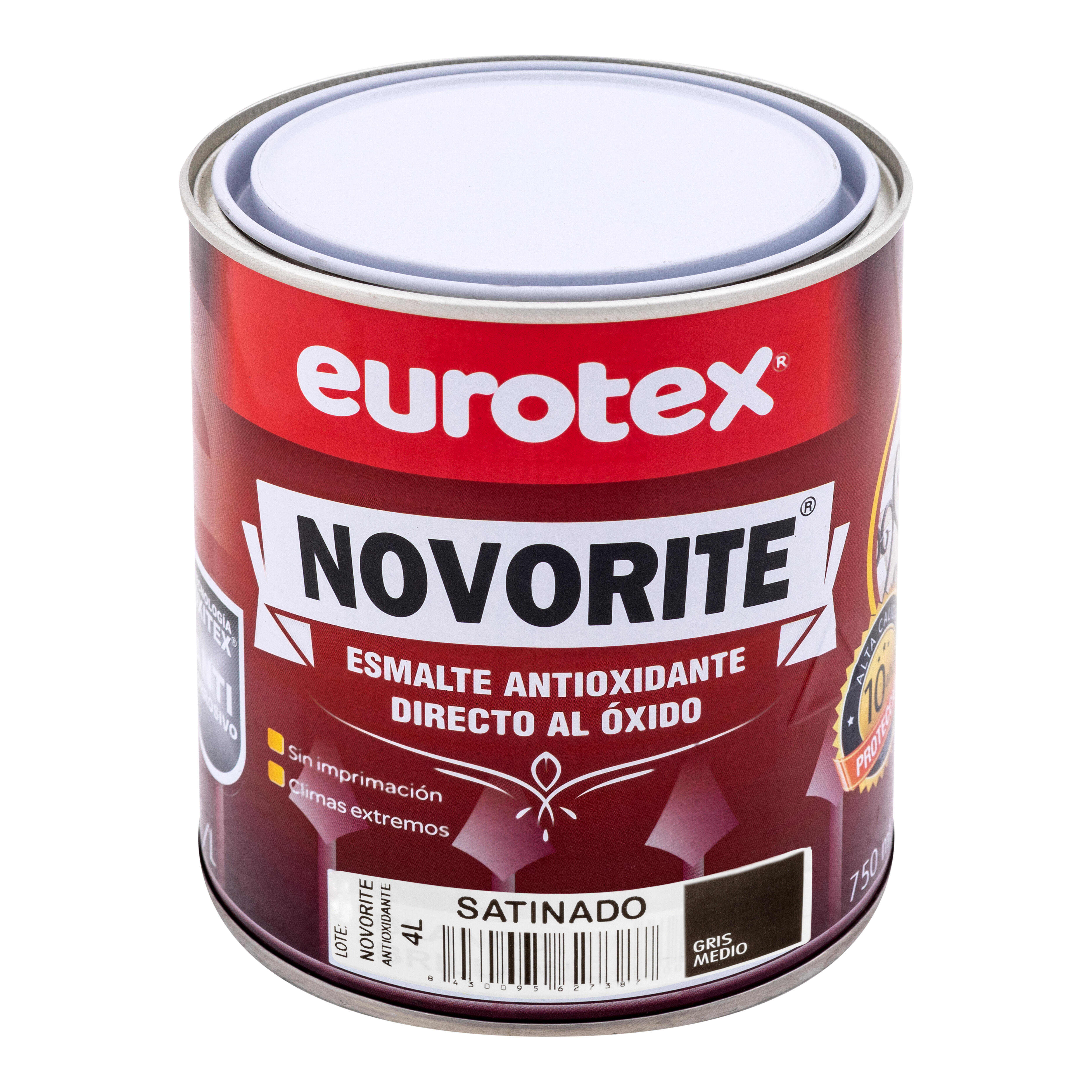 ESMALTE SINTÉTICO ANTIOXIDANTE SATINADO NOVORITE 4L GRIS MEDIO - 2