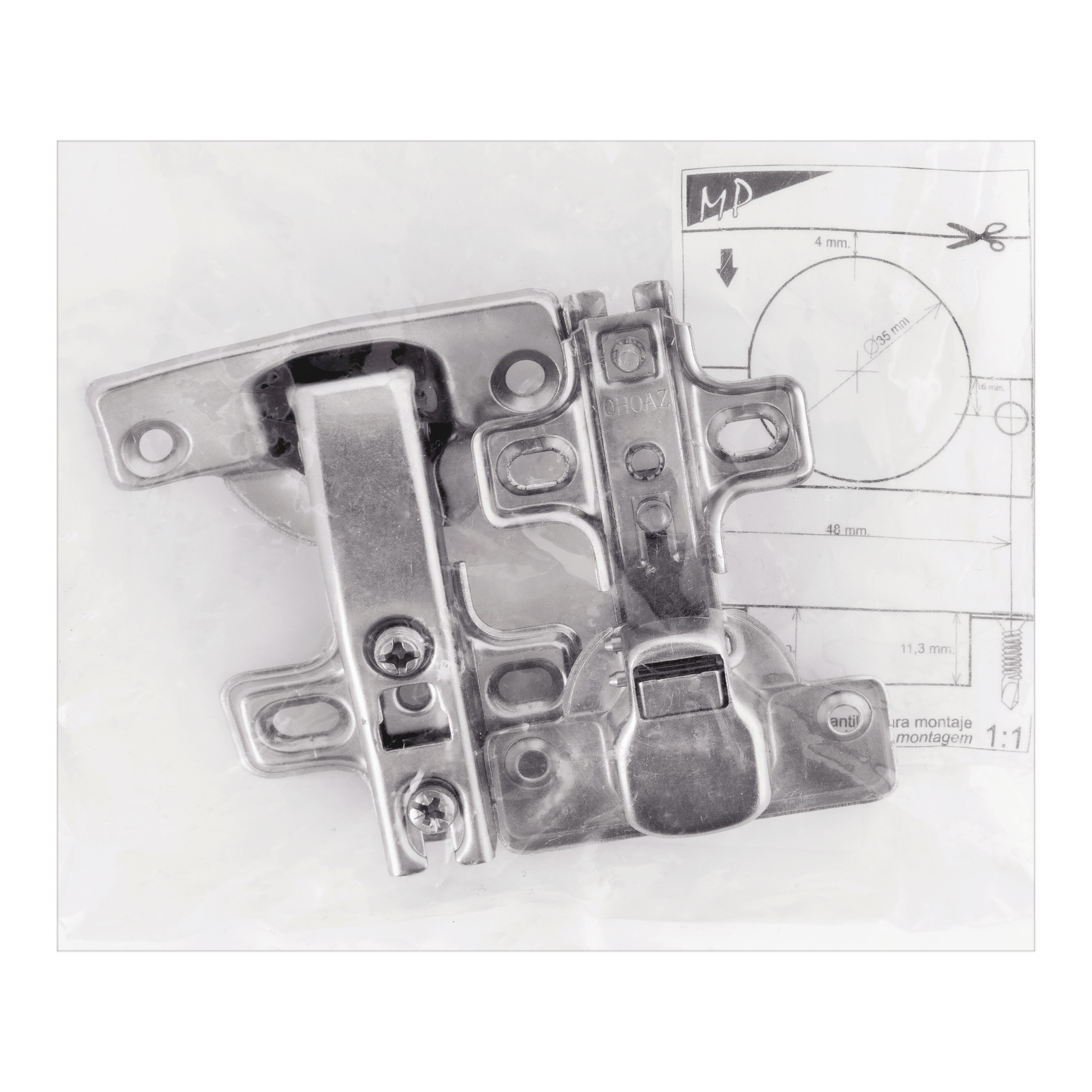 BISAGRA DE CAZOLETA  35 MM PARA PROLONGACION DE PUERTA. 2 UDS - 3