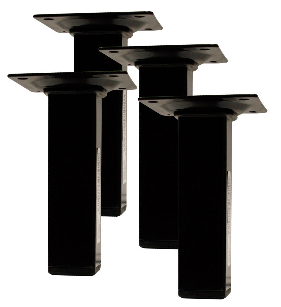 PATA MUEBLE ACERO CUADRADA  H 100 MM 25 X 25 MM NEGRA. 4 UDS - 2