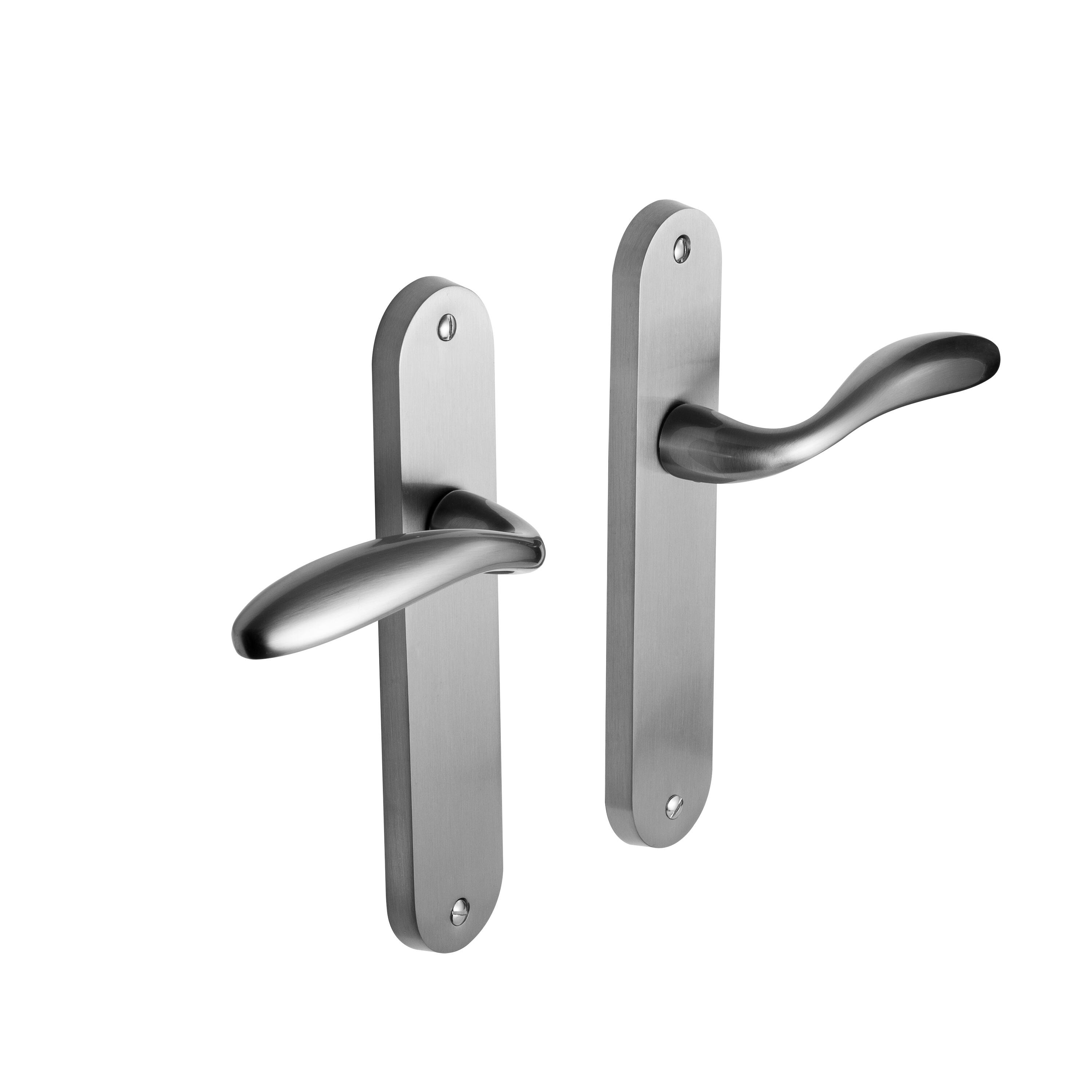 2 poignées sur plaque sans trou Agathe zamak nickel brillant, entraxe 165 mm - 3