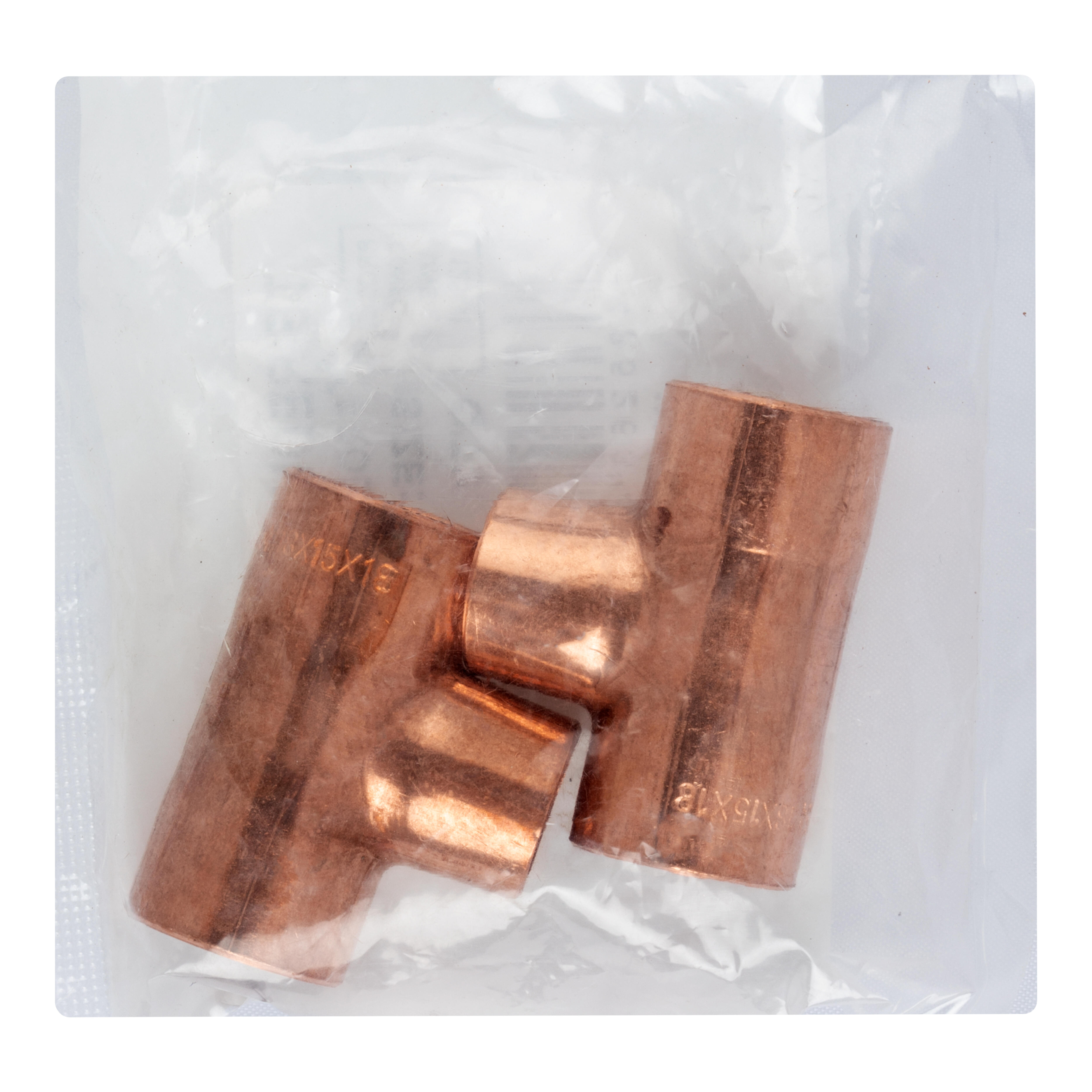 TE REDUCIDA Ø18X15X18MM COBRE 2 UNIDADES - 2