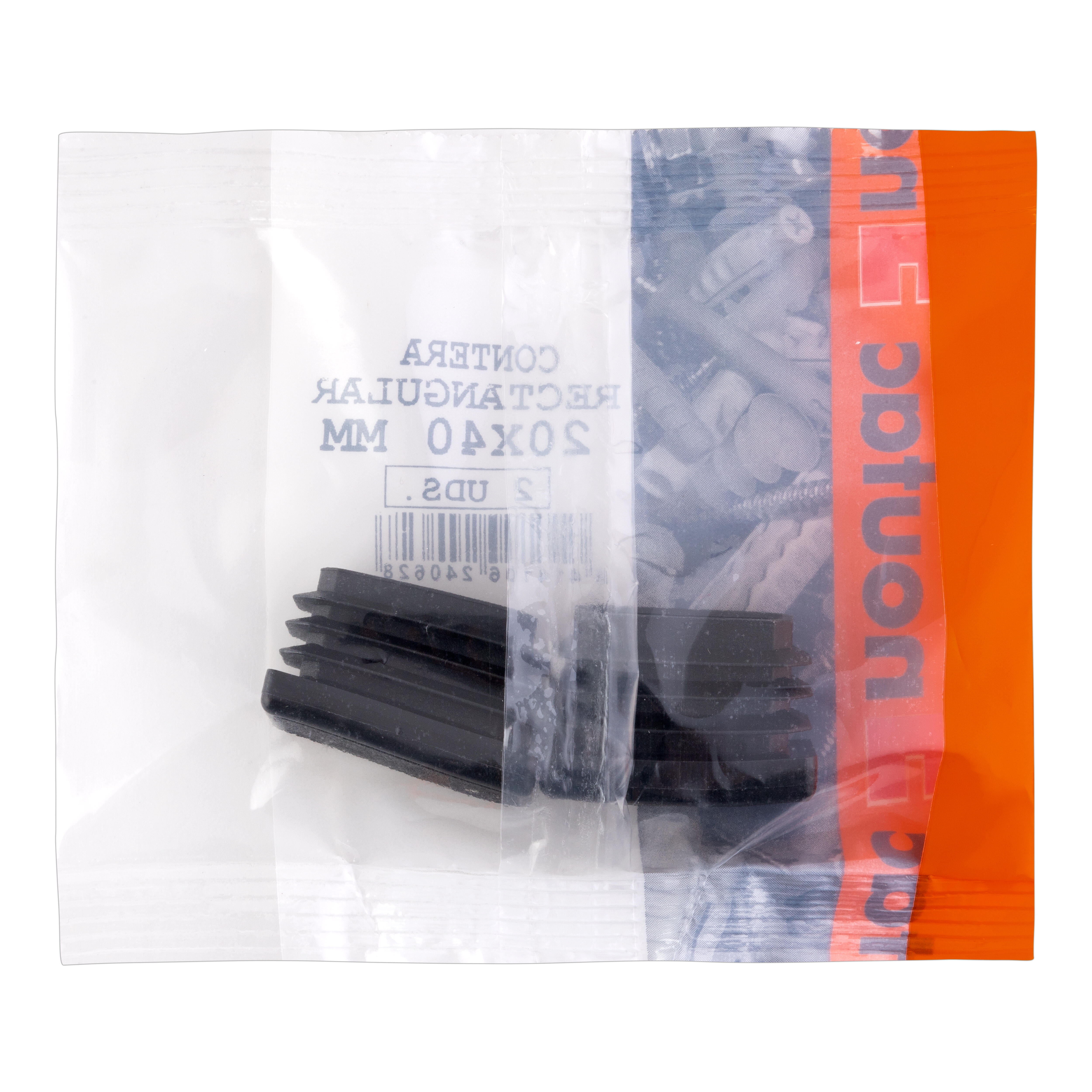 CONTERA PLASTICO EMBUTIR 20 X 40 MM NEGRA. 2 UDS - 2