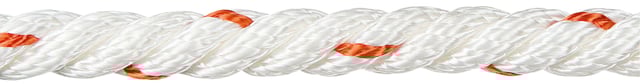 CUERDA POLIPROPILENO CABLEADA 12MM. 1M BLANCO CON PINTAS NARANJAS ROMBULL